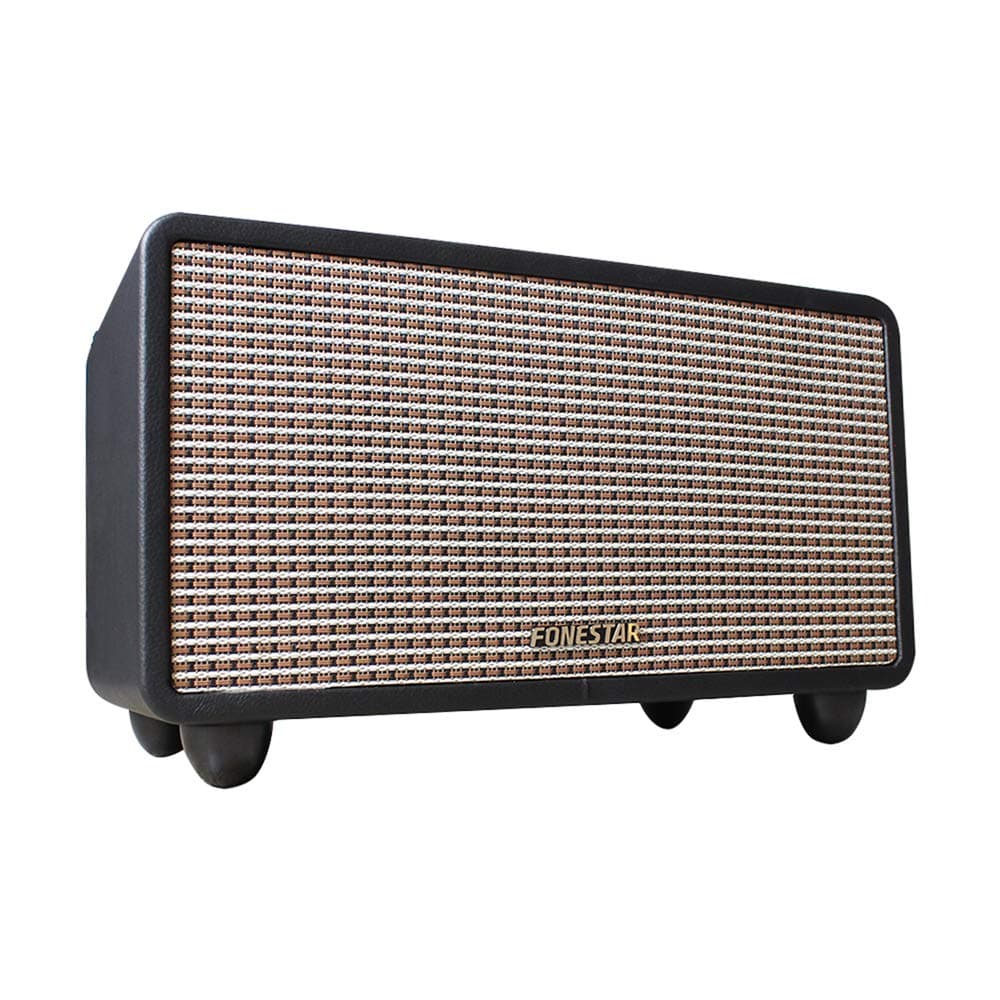 FONESTAR Vintage Look Wireless Bluetooth Speaker Home Audio HiFi Stereo USB 80W Black