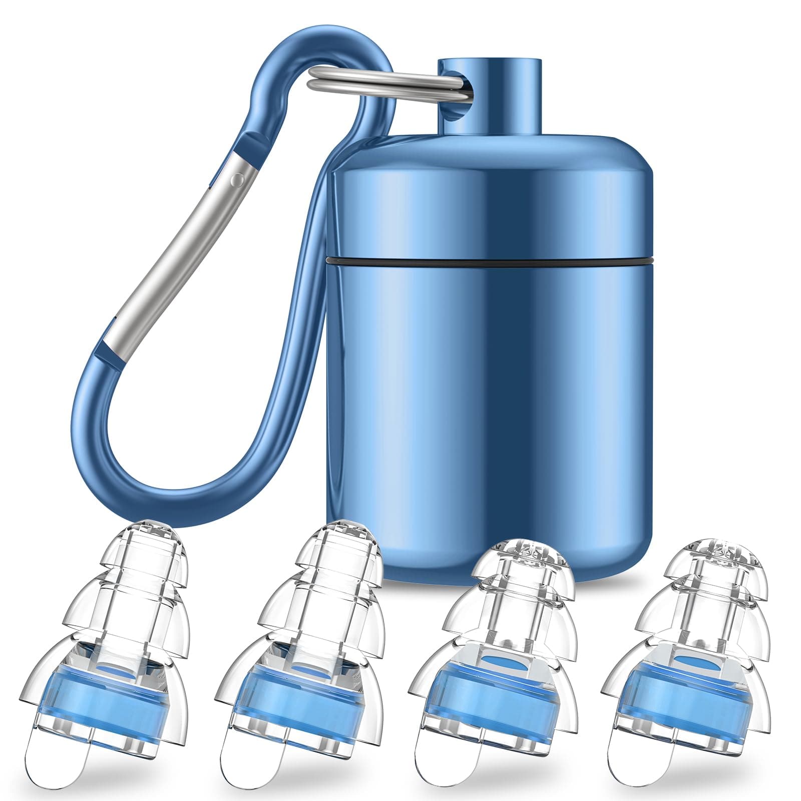 High Fidelity Concert Earplugs for Concerts Musicians,Earplugs for noise reduction,24db Advanced Filter Technology Ear Protection for Music Festivals,DJ's, Nightclub, Drummers - 2 Pairs(Blue)