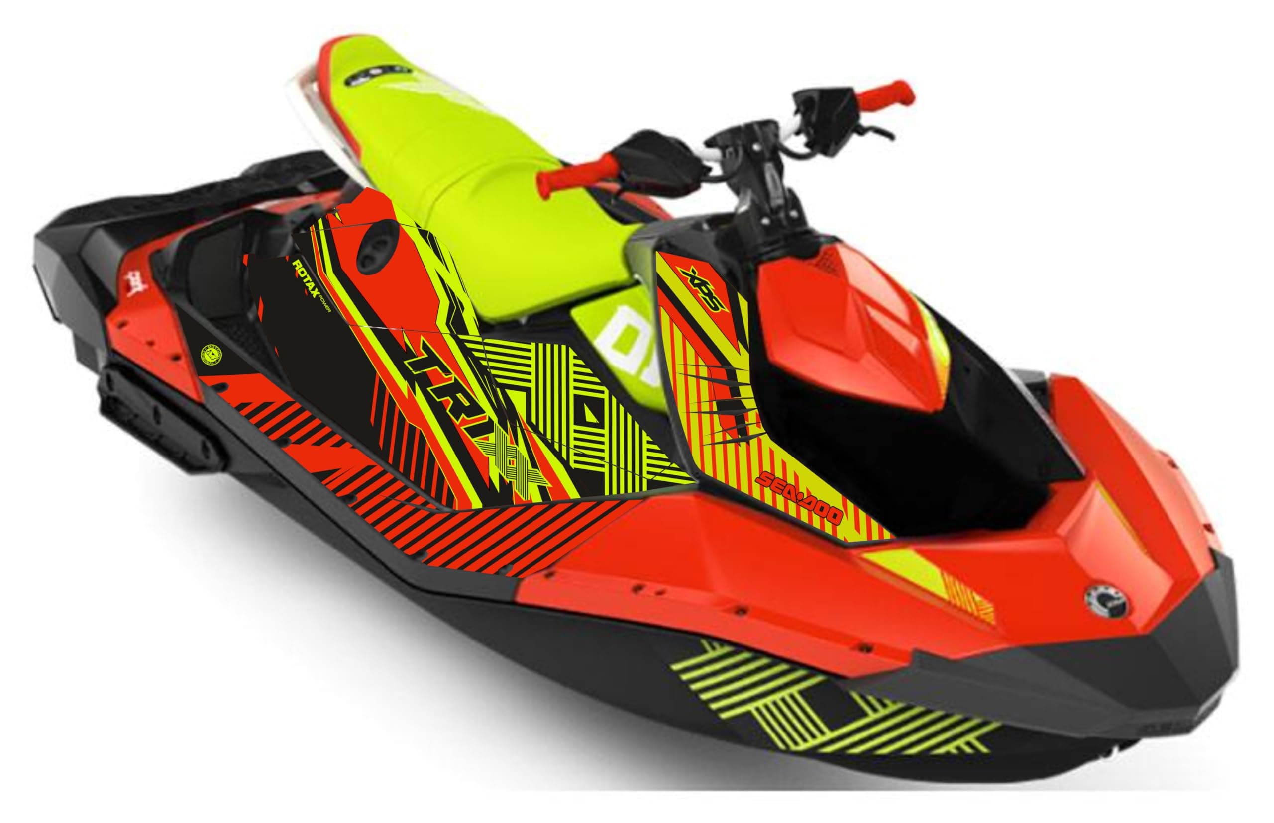 Fit for SeaDoo Spark TRIXX 2UP 3UP Vinyl Sticker Decal Graphics Set – Jetski (2016-2023), Bubble-Free Technology, Protective Laminate, UV Resistant Decals (Red 2)