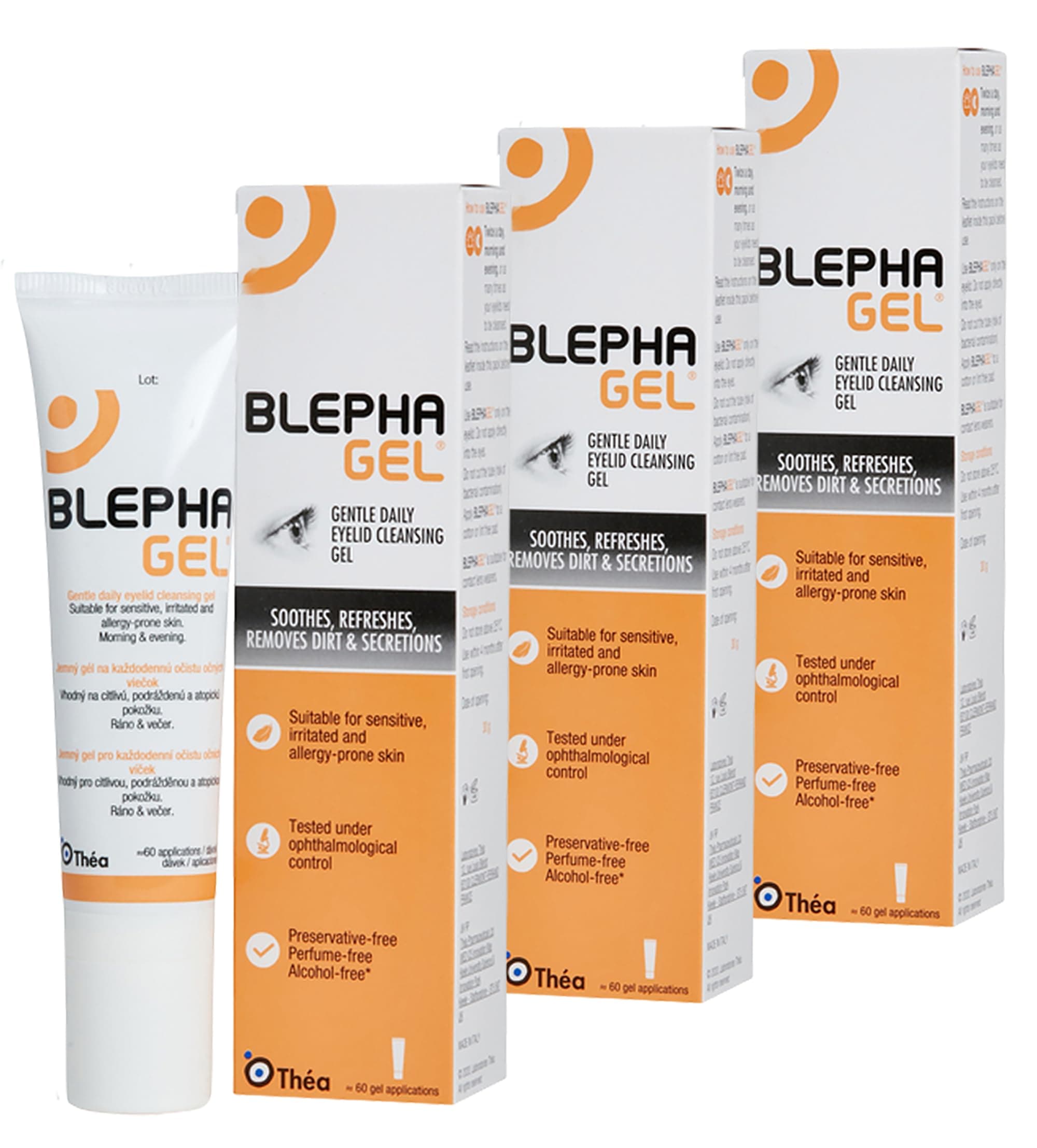 Blephagel Daily Eyelid Cleansing Gel | Gentle, Soothing Cleanser for Suitable for Sensitive Eyelids | Preservative-Free & Hypoallergenic Formula | 3 Pack | 3 x 30g Tube