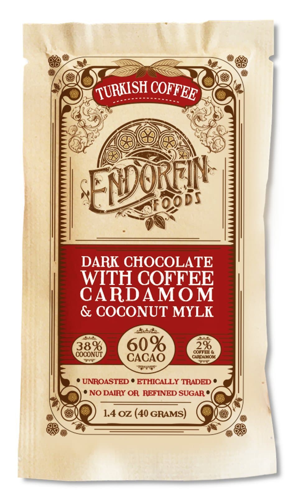 Turkish Coffee - Dark Chocolate Bar w/ Coffee, Cardamom, & Coconut Mylk • Sweetened with Coconut Sugar (60% Cacao)
