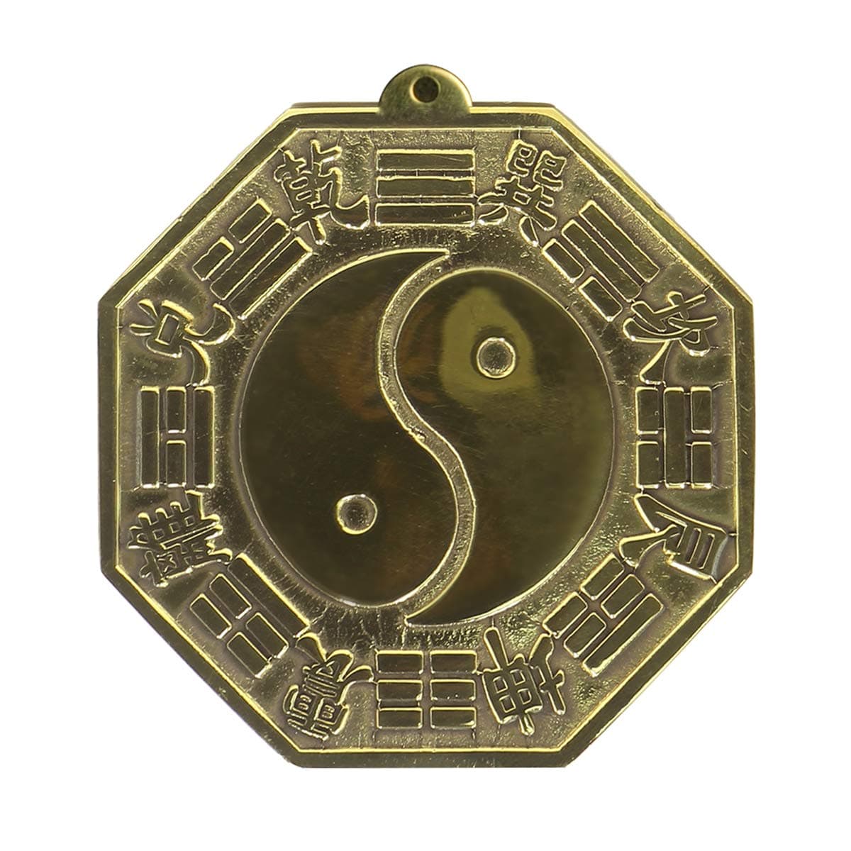Chinese Feng Shui Bagua Bakua Brass Convex Mirror 3.2 Inch Home Protection Amulet