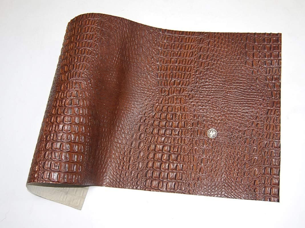 ABE leather hides Cow Leather Skins Colors and Sizes (Brown Alligator Print, 18 x 24)
