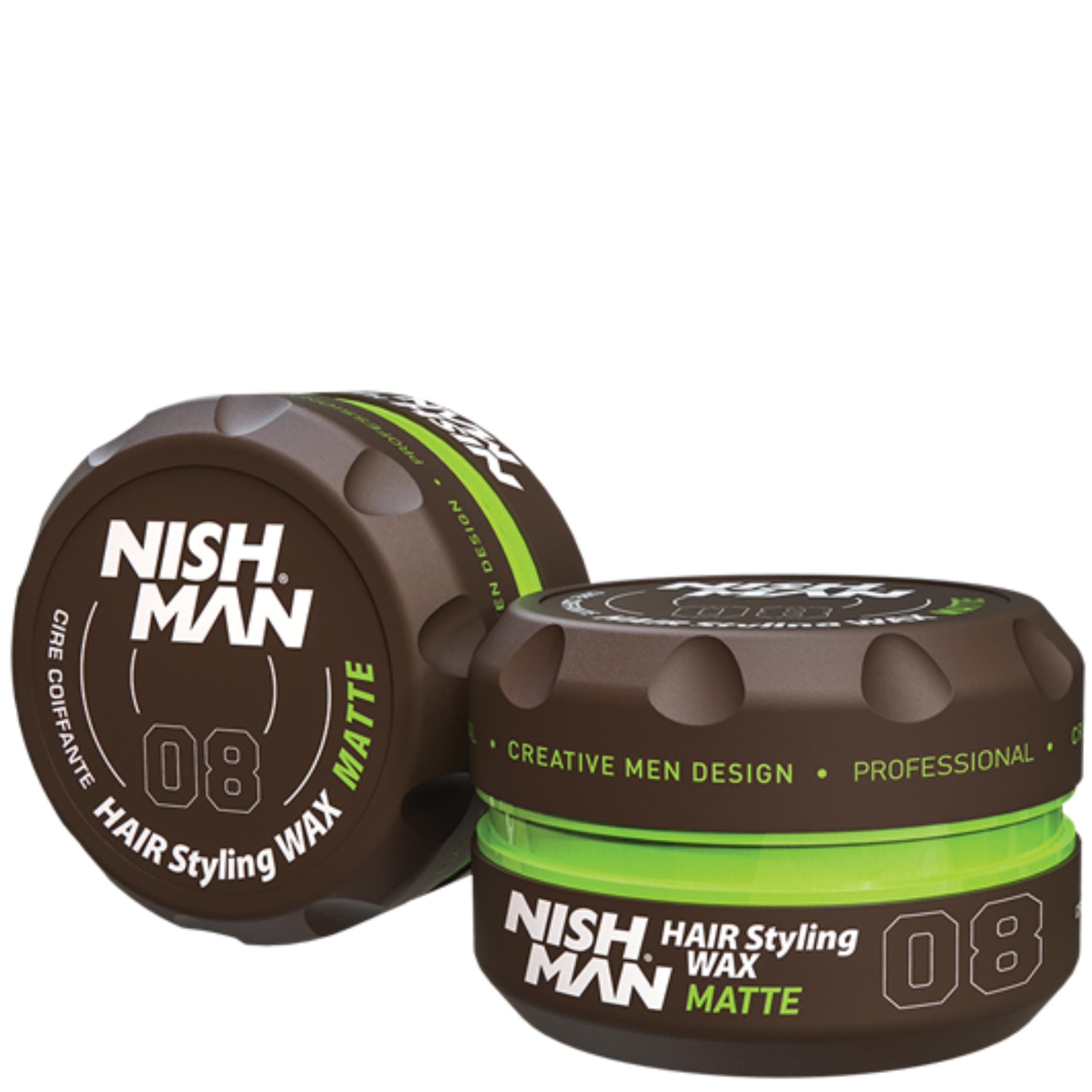 Nish Man HAIR Styling GEL WAX Matte 08, brown, 150 millilitre