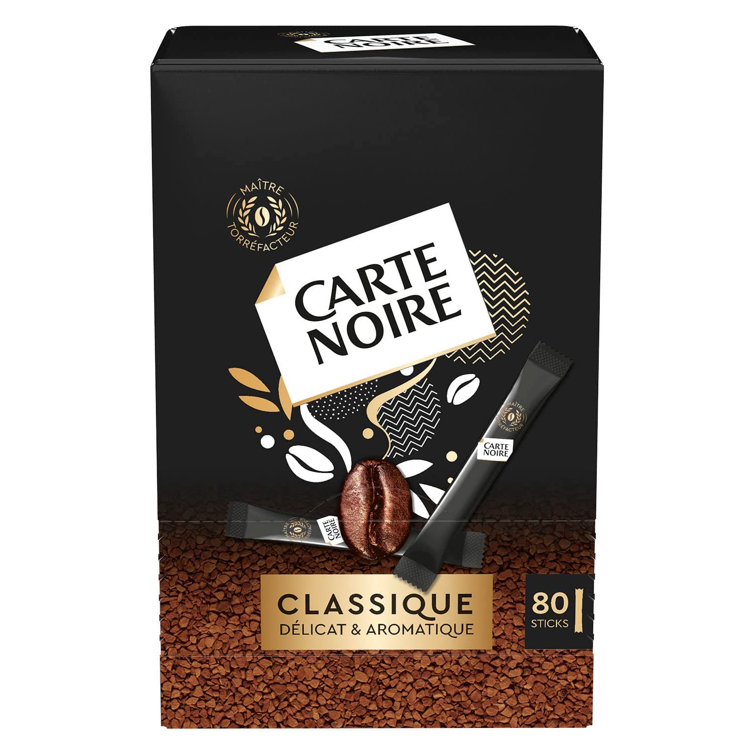 Classic Sticker Size, Instant Coffee, Soluble Coffee, Pack of 80 Sticks