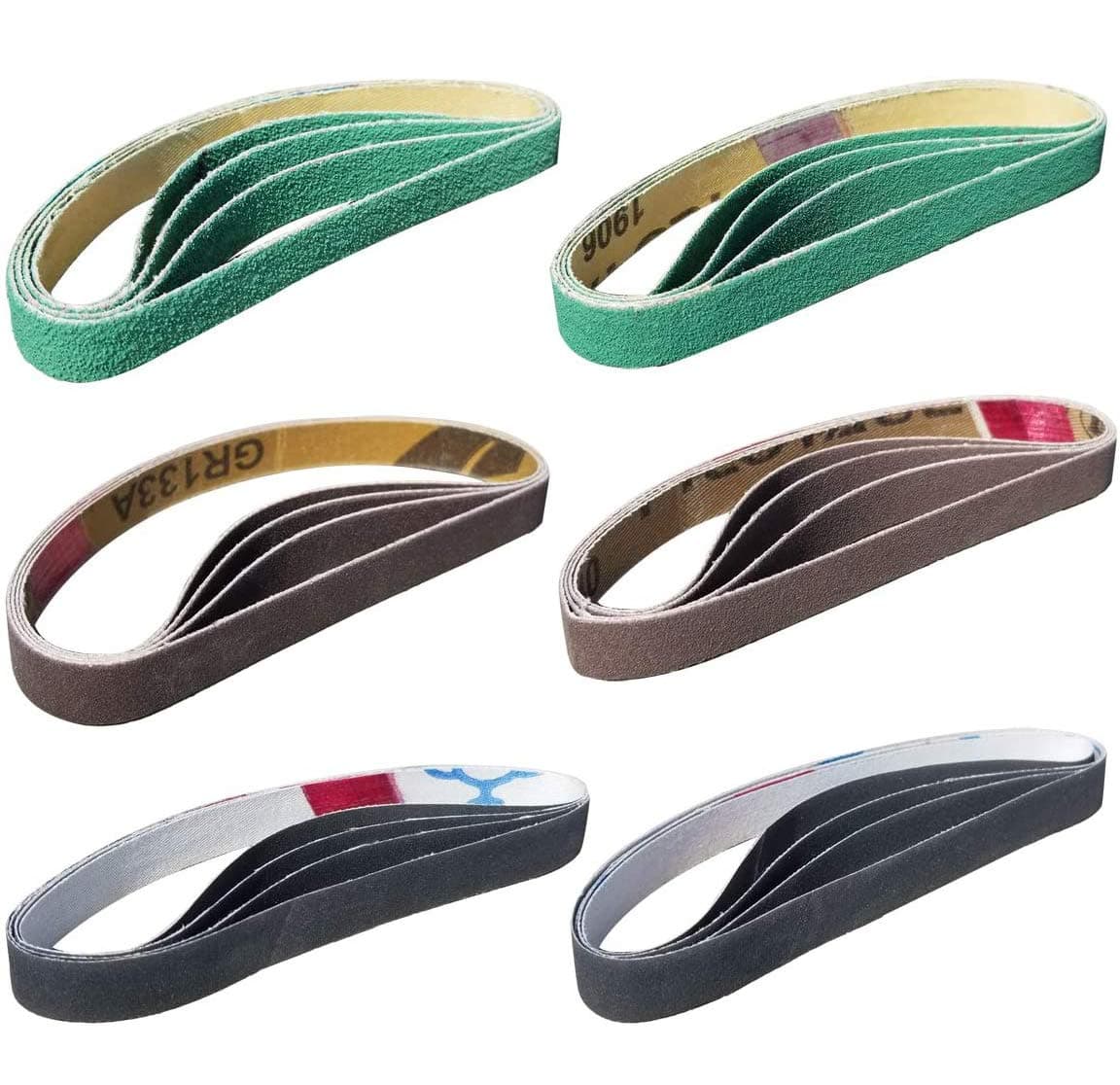 24 Pcs 1/2" x 12" Replacement Belt Kit for Work Sharp Original Knife & Tool Sharpener and Combo Knife Sharpener (WSKTS & WSKTS-KT) - 80/120/240/400/1000/1200 Grits.