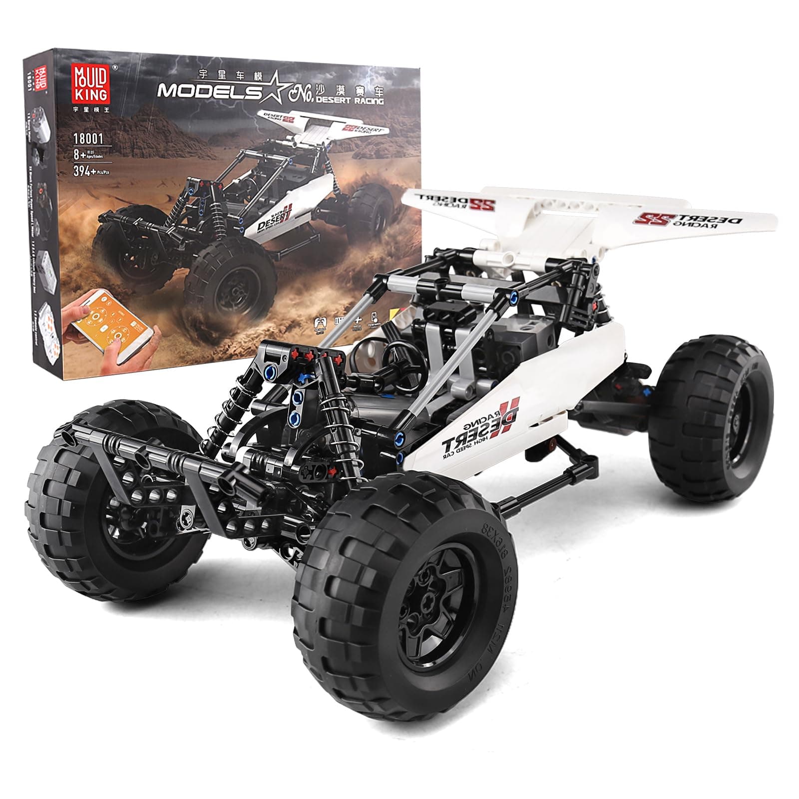 18001 Desert Racing Building Kit, Remote Control Off-Road Buggy Racer Car Toy Building Blocks Set, for Kids Age 8+ (394 Pieces)