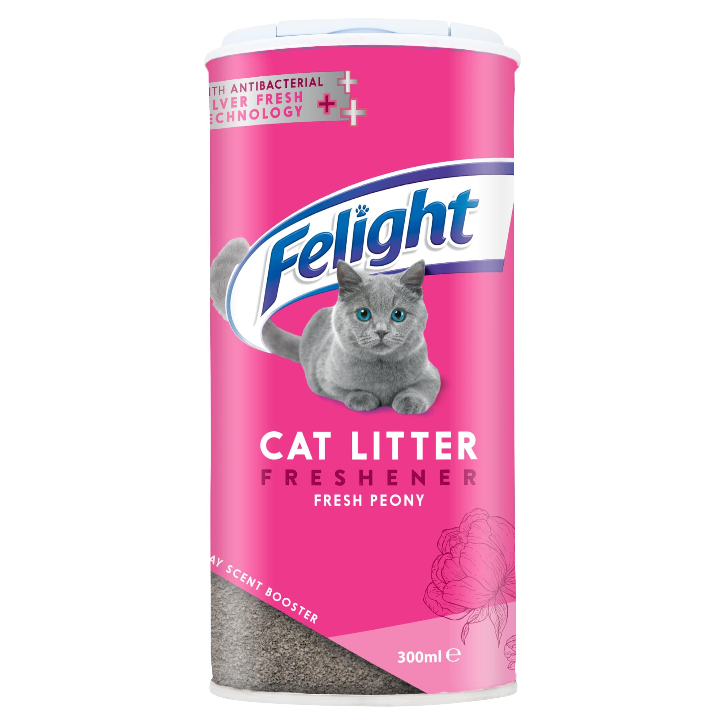 Bob Martin Felight Antibacterial Cat Litter Freshener Powder, Floral Peony Scent - Effective Odour Control, Longer Lasting Freshness, Made in the UK (300ml)