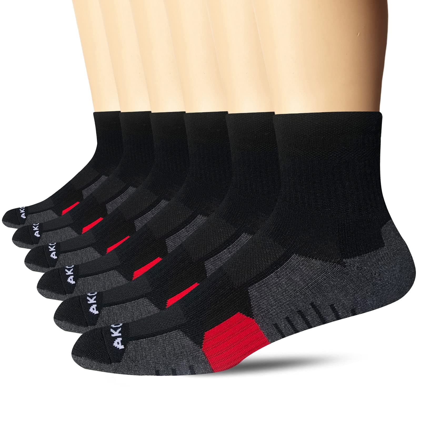 Men's Athletic Cushion Ankle Socks Running Quarter (6 Pairs)