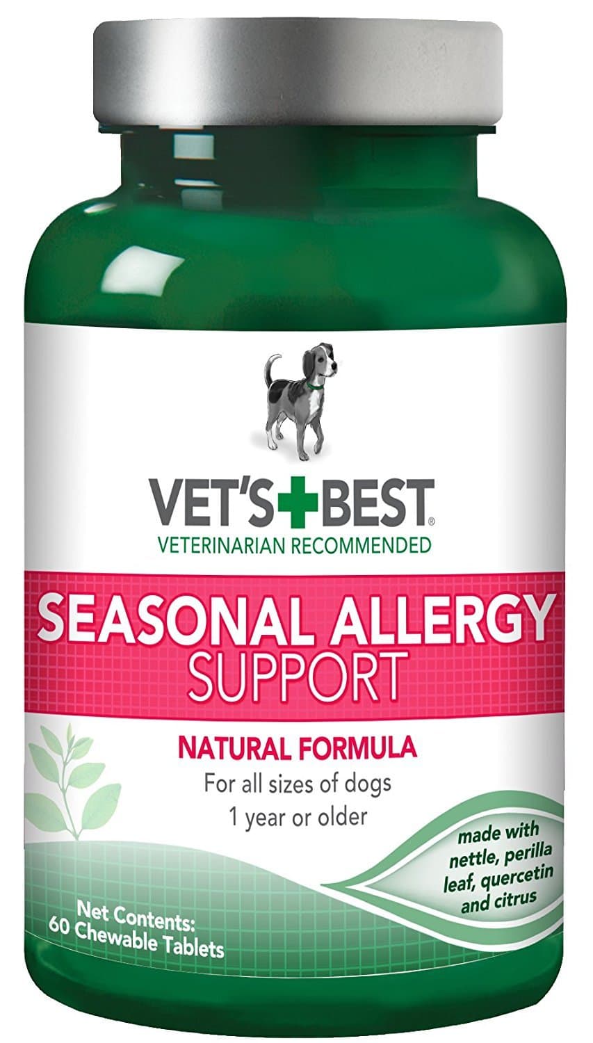 Vet’s Best Dog Allergy Chews, Seasonal Allergy Chews for Dogs, Dog Itching Skin Relief Chews, Anti Itch for Dogs, 60 Chewable Tablets