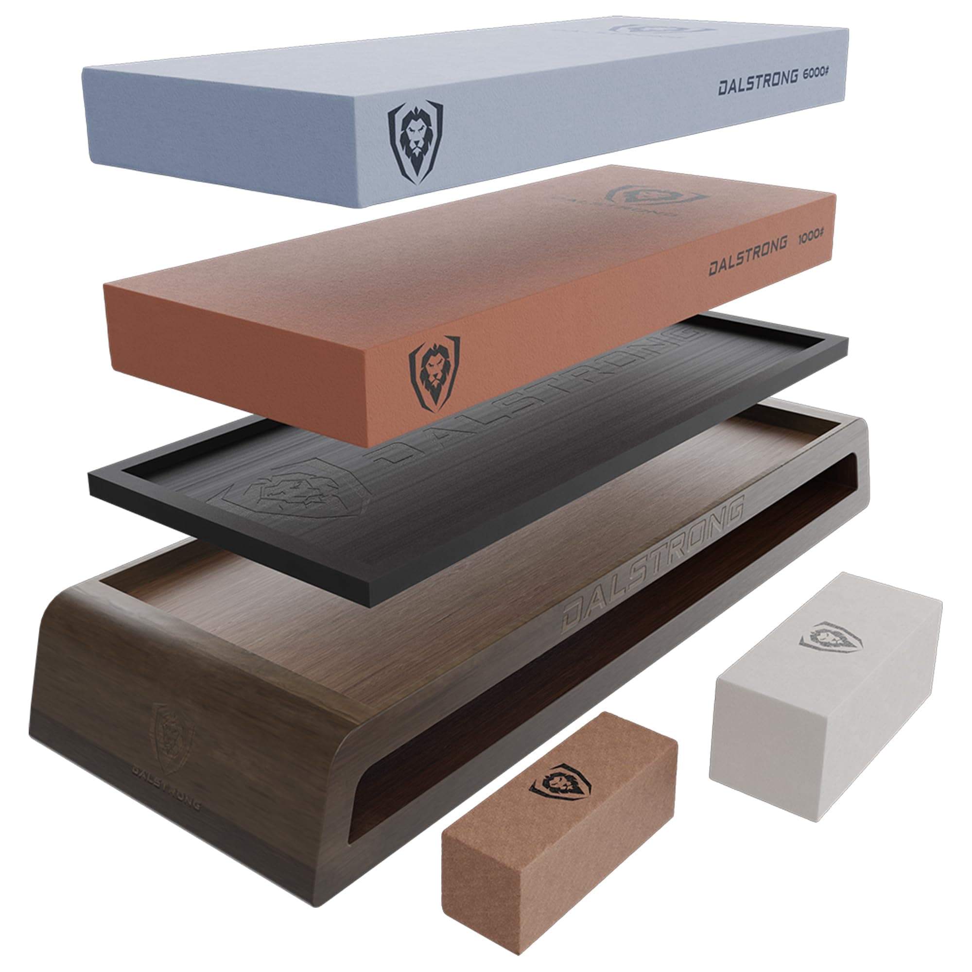 Dalstrong Premium Whetstone Set - #1000/#6000 Knife Sharpening Kit - Extra Large Grit Stones Top-Grade Corundum - Blade Sharpener - Hand Crafted Acacia Wood - Whetstone Knife Sharpener Afilador