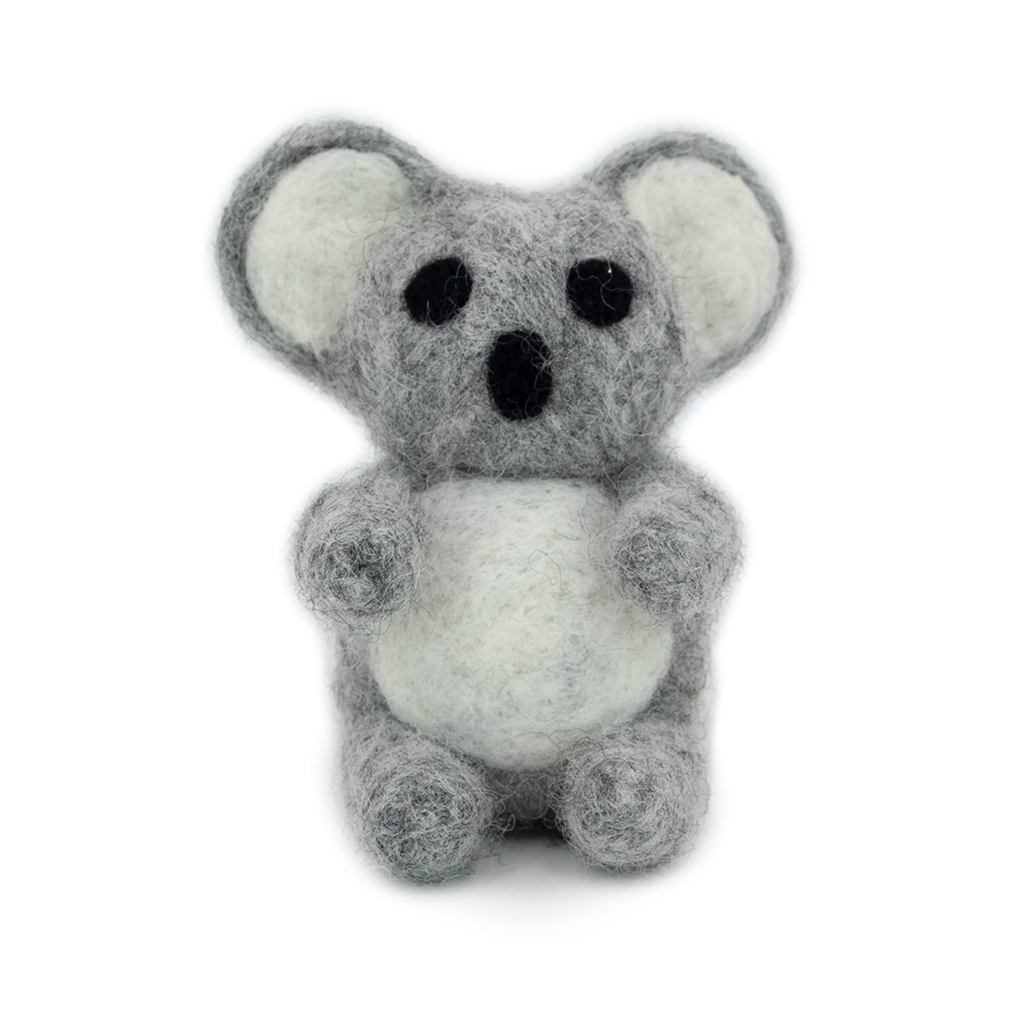 PURRZ Hand-Made Natural Merino Wool Catnip Toy for Indoor Cats | Soft Kitten Toy for Self-Play | Hypoallergenic & Addictive | Bite Resistant Cat Mental Stimulation Toy |Cute & Plush | Koala