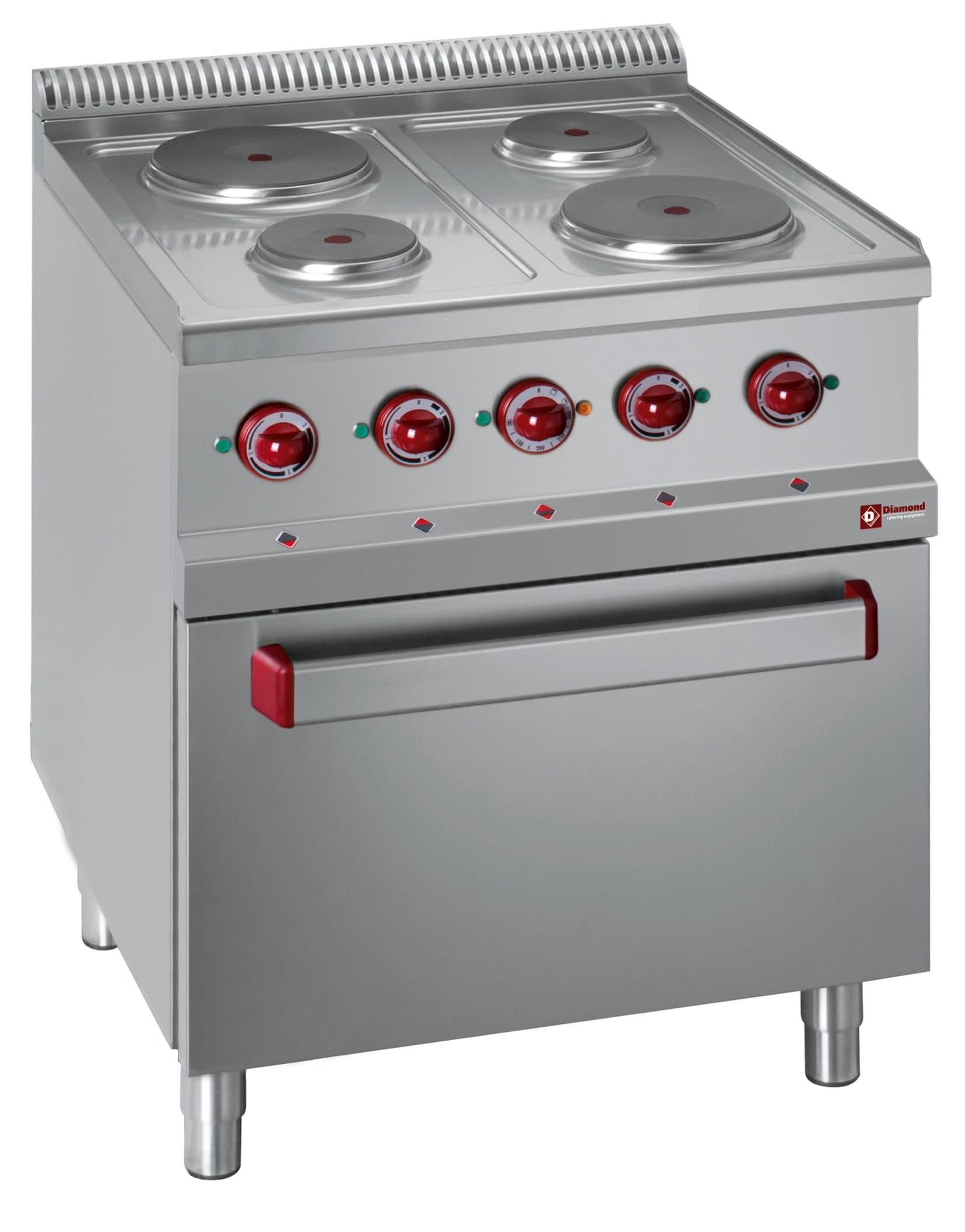 Gastlando Modular Electric Cooker with 4 Round Plates, Electric Oven GN2/1, Electric Grill