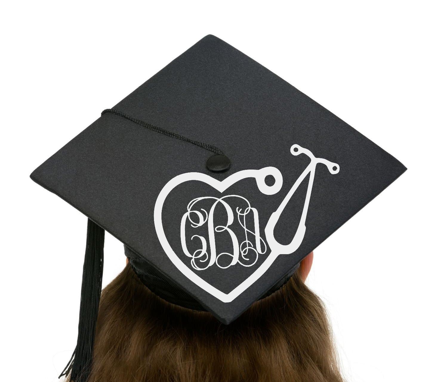 Comfort and YumNursing or Medical School Stethoscope Monogram to Personalize a Graduation Commencement Cap or Hat