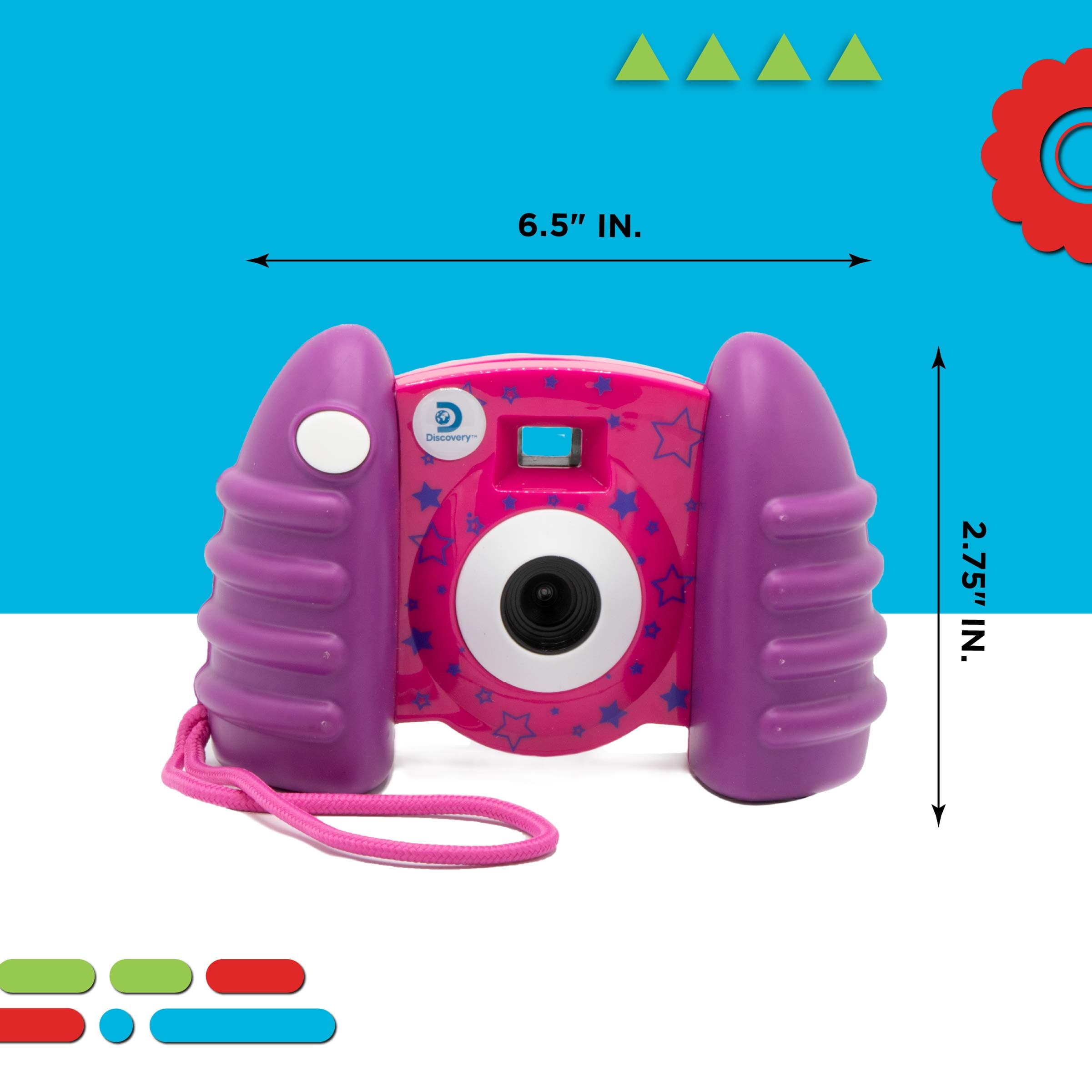 Discovery Kids Digital Camera with 1.5" Color LCD Screen & 16 MB Storage, Record Videos, USB Compatible, Purple/Pink