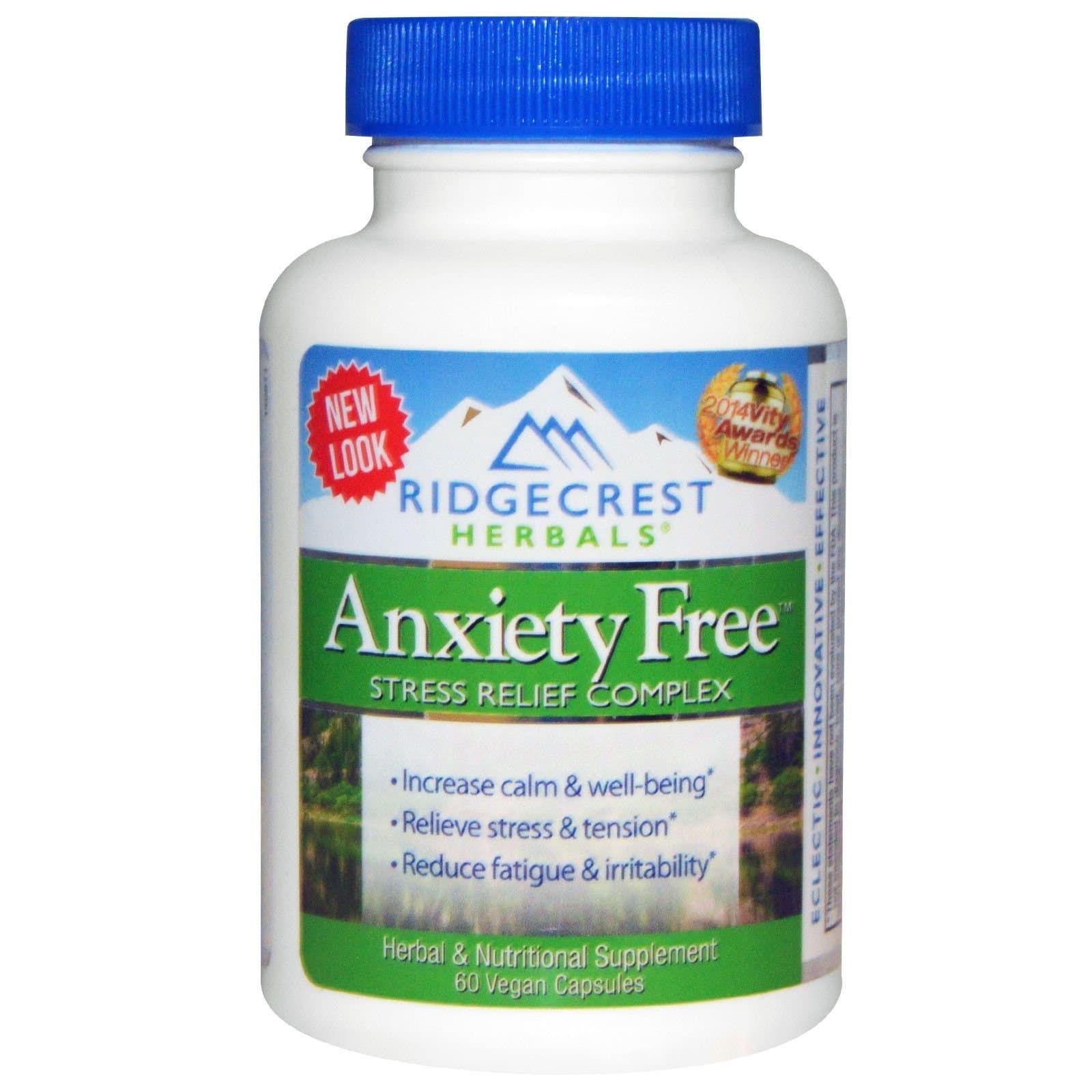 Ridgecrest Anxiety Free Herbal and Nutrition Stress Support, 60 Count