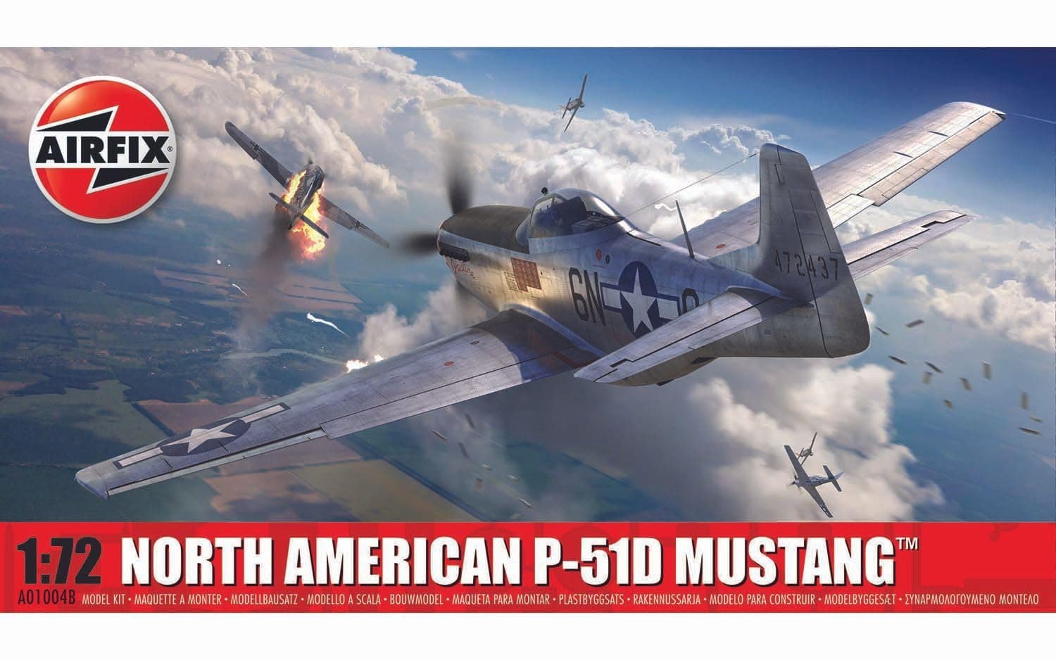 Model Airplane Kit Gift Set - A01004B North American P-51D Mustang, Plastic Plane Model Kits for Adults & Kids 14+, Skill Level 1, 1:72 Scale WW2 Military Aircraft Models for Beginners