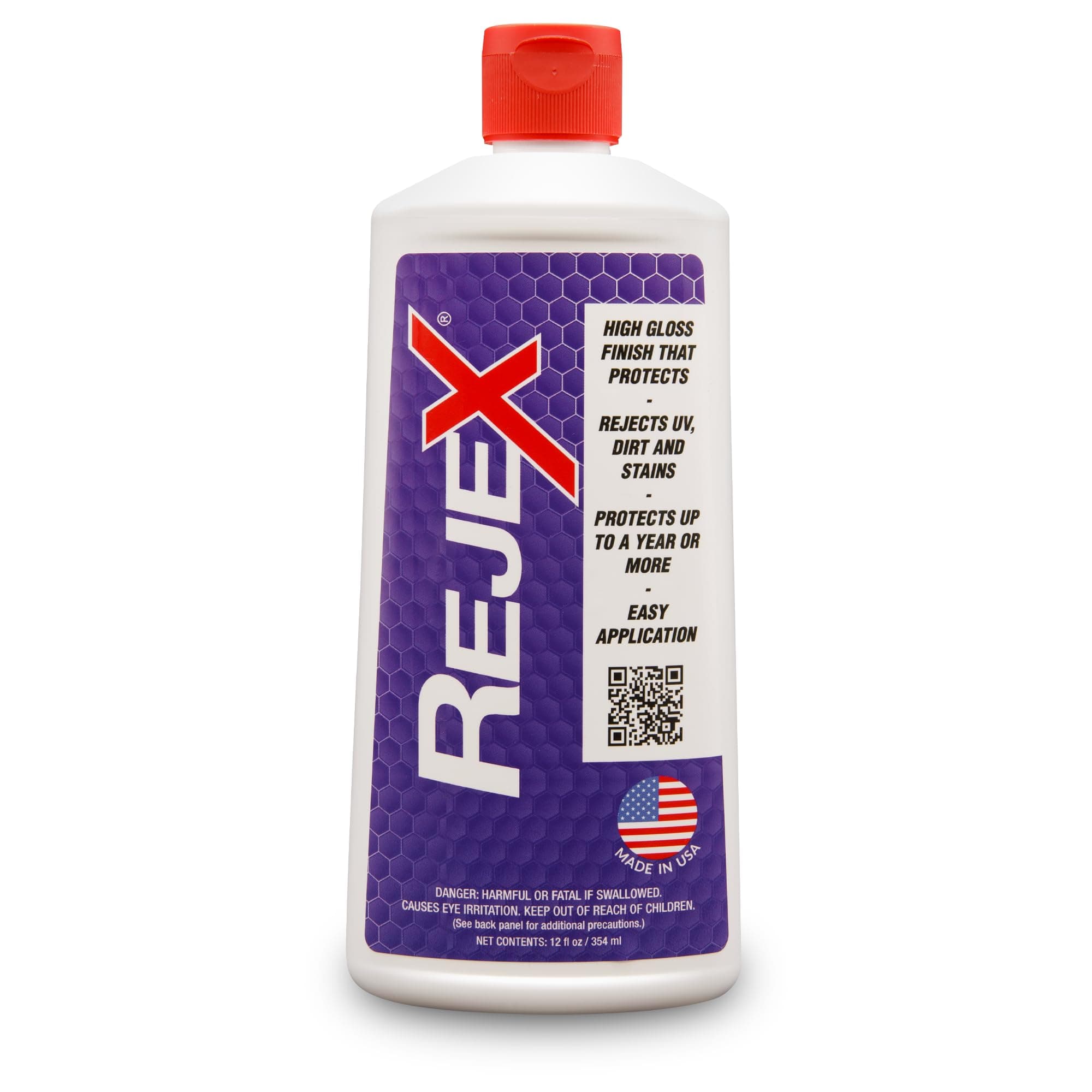 RejeX High Gloss Finish That Protects, Long-Lasting Polymer Coating for Cars, Trucks, Boats, RVs, Motorcycles, Aircraft, Glass, Painted Metal, Fiberglass, Acrylic, Gel Coat & Plastic Surface, 12 Fl Oz