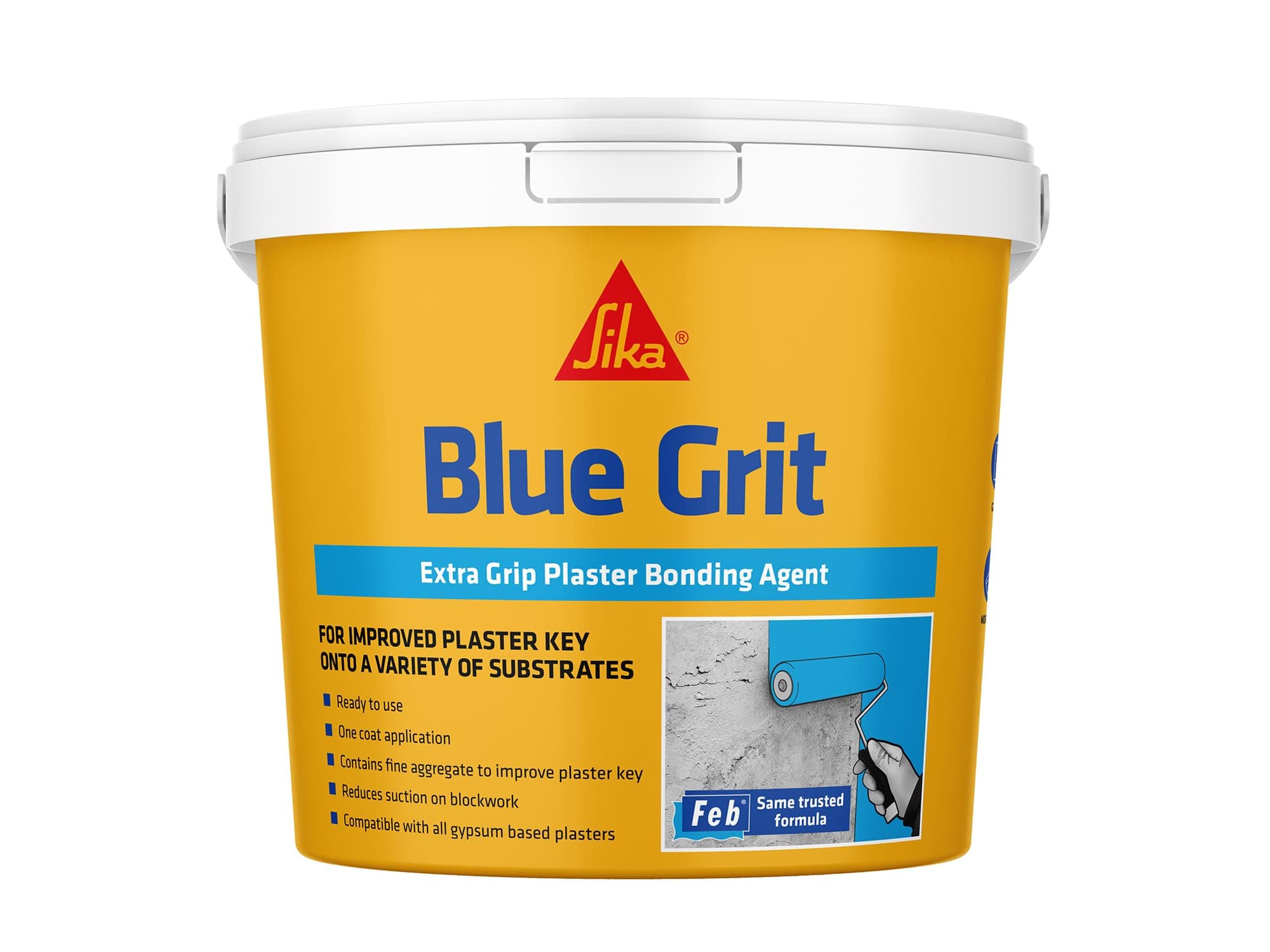 Everbuild Febond Blue Grit, Extra Grip Plaster Bonding Agent, 10 Litre