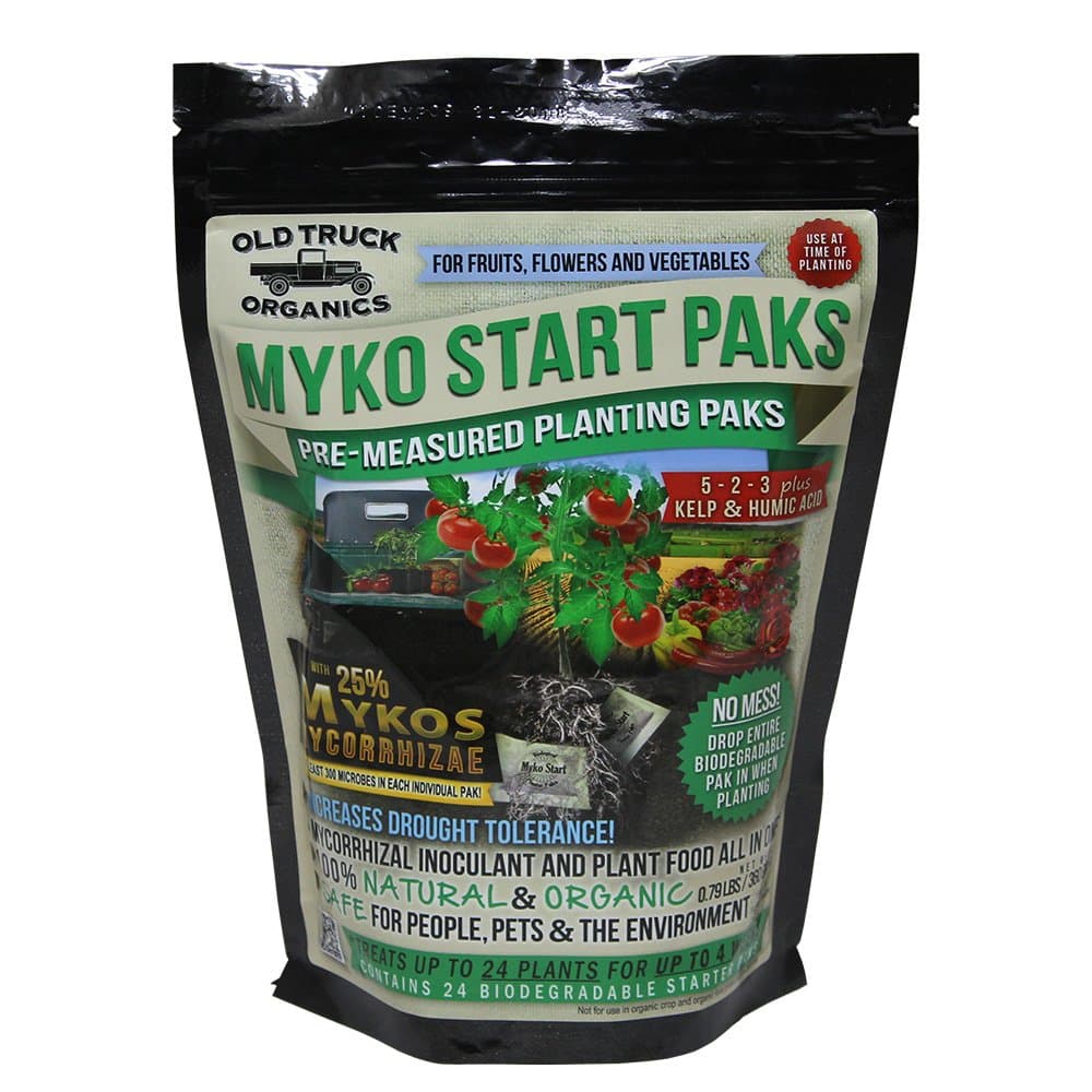 Myko Start Paks 5-2-3 Organic Fertilizer Pre-Measured Transplant Paks with MYKOS Mycorrhizae, 24 Count Bag