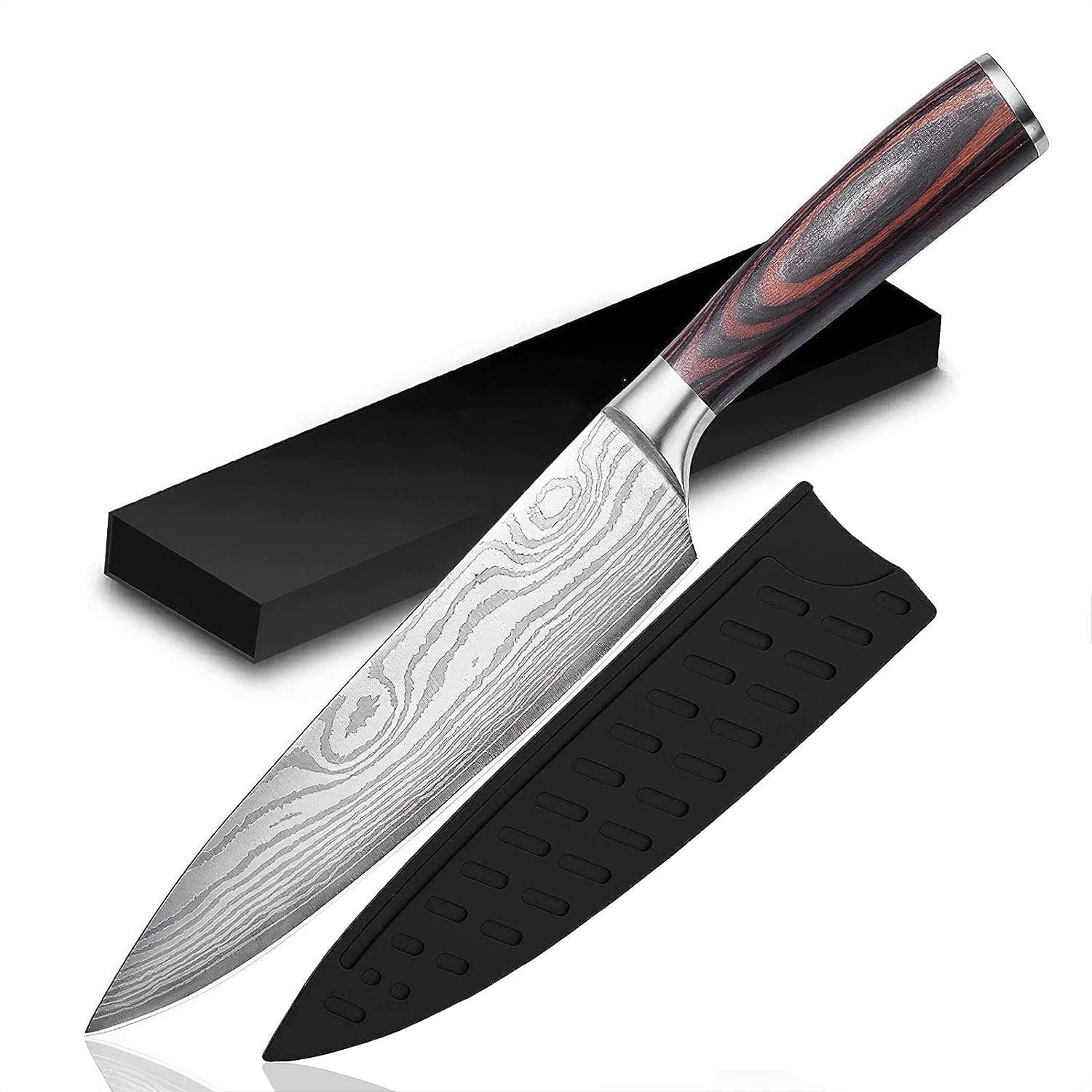KITCHU Chef Knife - Professional Kitchen Knife 8 Inches - German High Carbon Stainless Steel with Sheath & Box for Professional Use