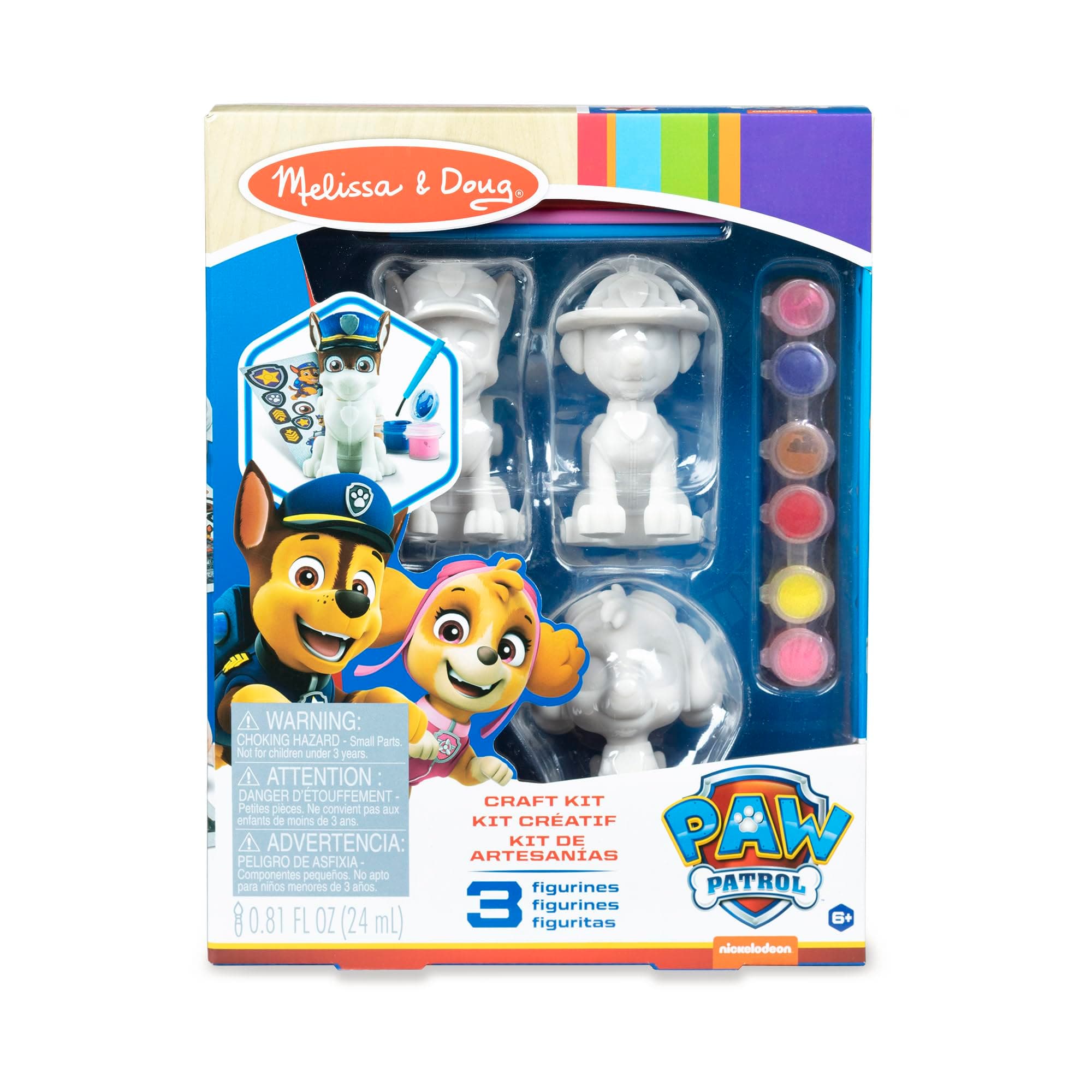 PAW Patrol Craft Kit - 3 Decorate Your Own Pup Figurines for Boys and Girls, PAW Patrol Painting Set, Activity for Birthday Parties, Ages 6+