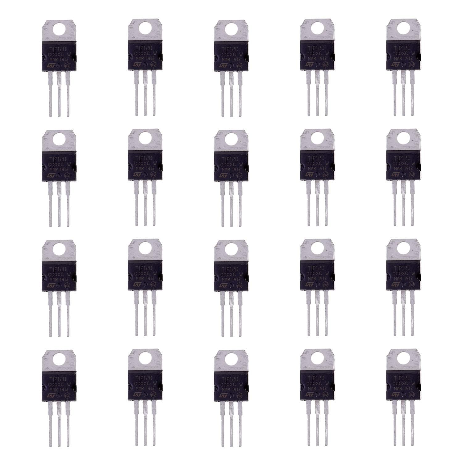 BOJACK TIP120 NPN 5A 60V Silicon Epitaxial Power Transistor 5 amp 60 Volt Darlington Transistors TO-220 (Pack of 20)