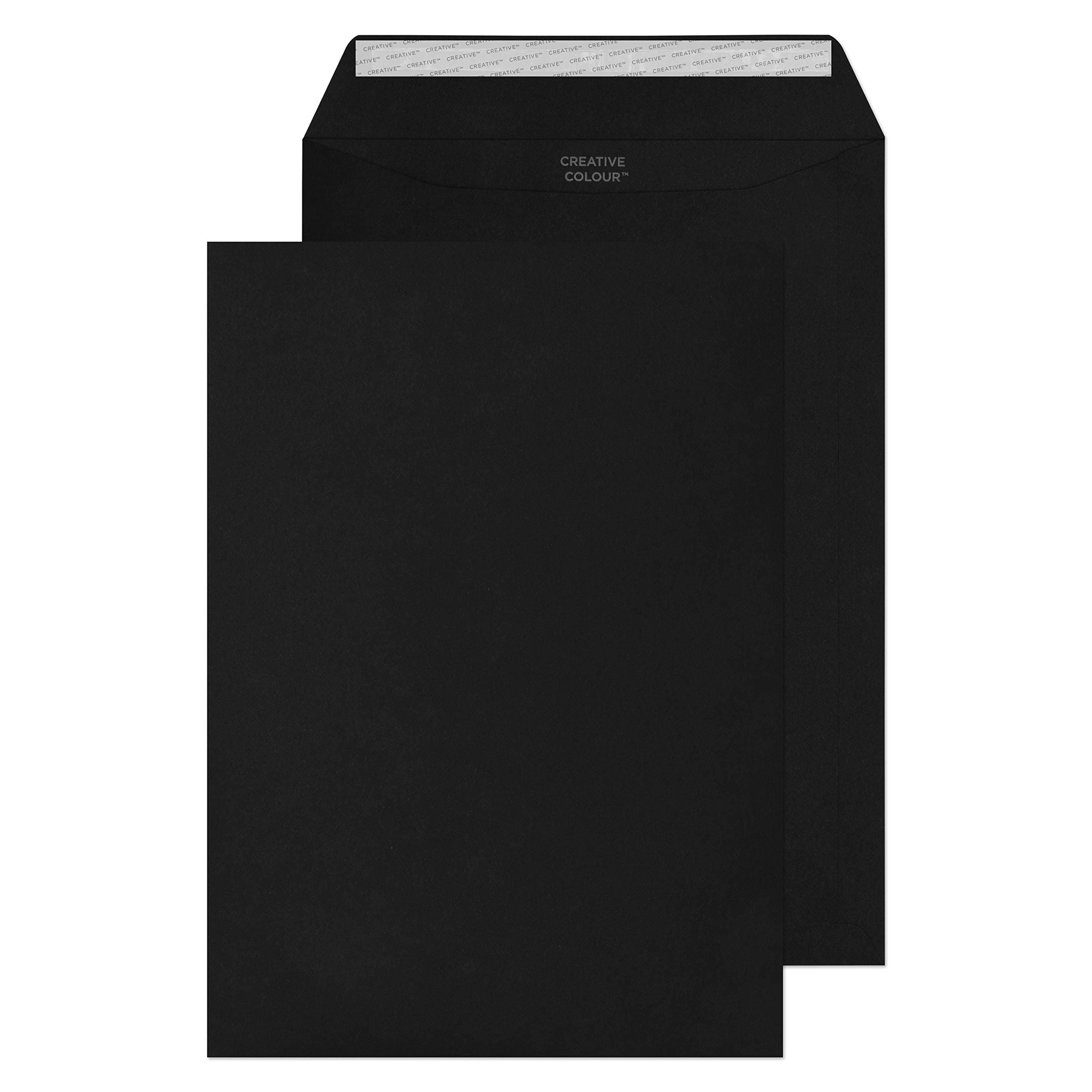 Blake Creative Colour C4 229 x 324 mm 120 gsm Peel & Seal Pocket Envelopes (63414P) Jet Black - Pack of 10