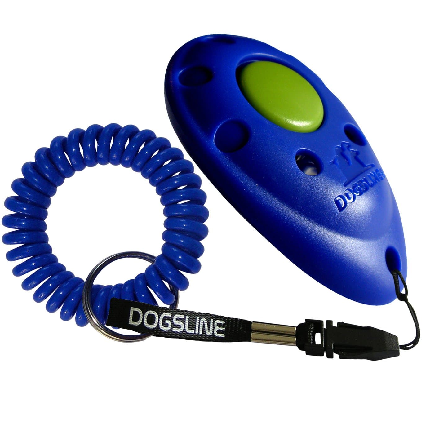 DOGSLINE Profi Clicker with Spiral Bracelet , Clicker Training for dog cat horse , Blue , UKDL04PS