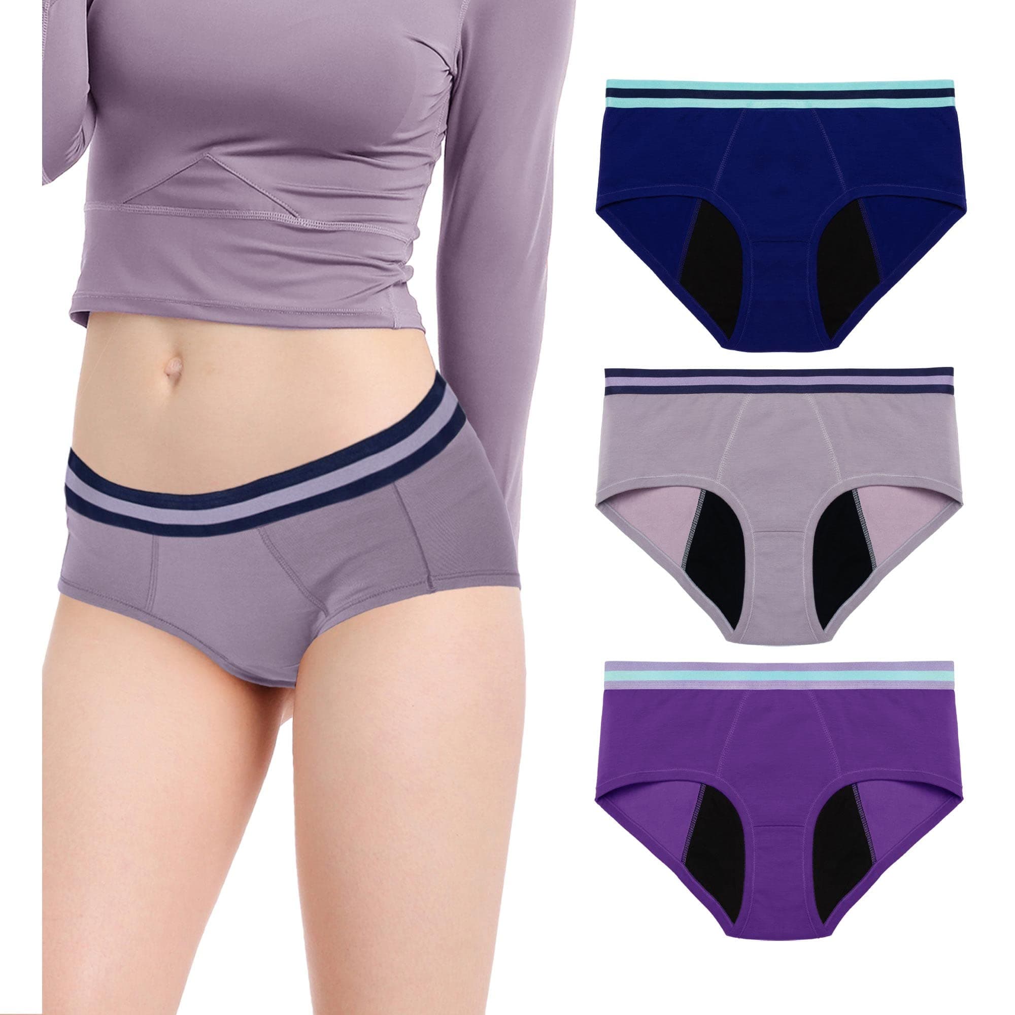 Neione Period Pants | Menstrual Underwear | Sporty Cotton Knickers | Women Teenage Girls