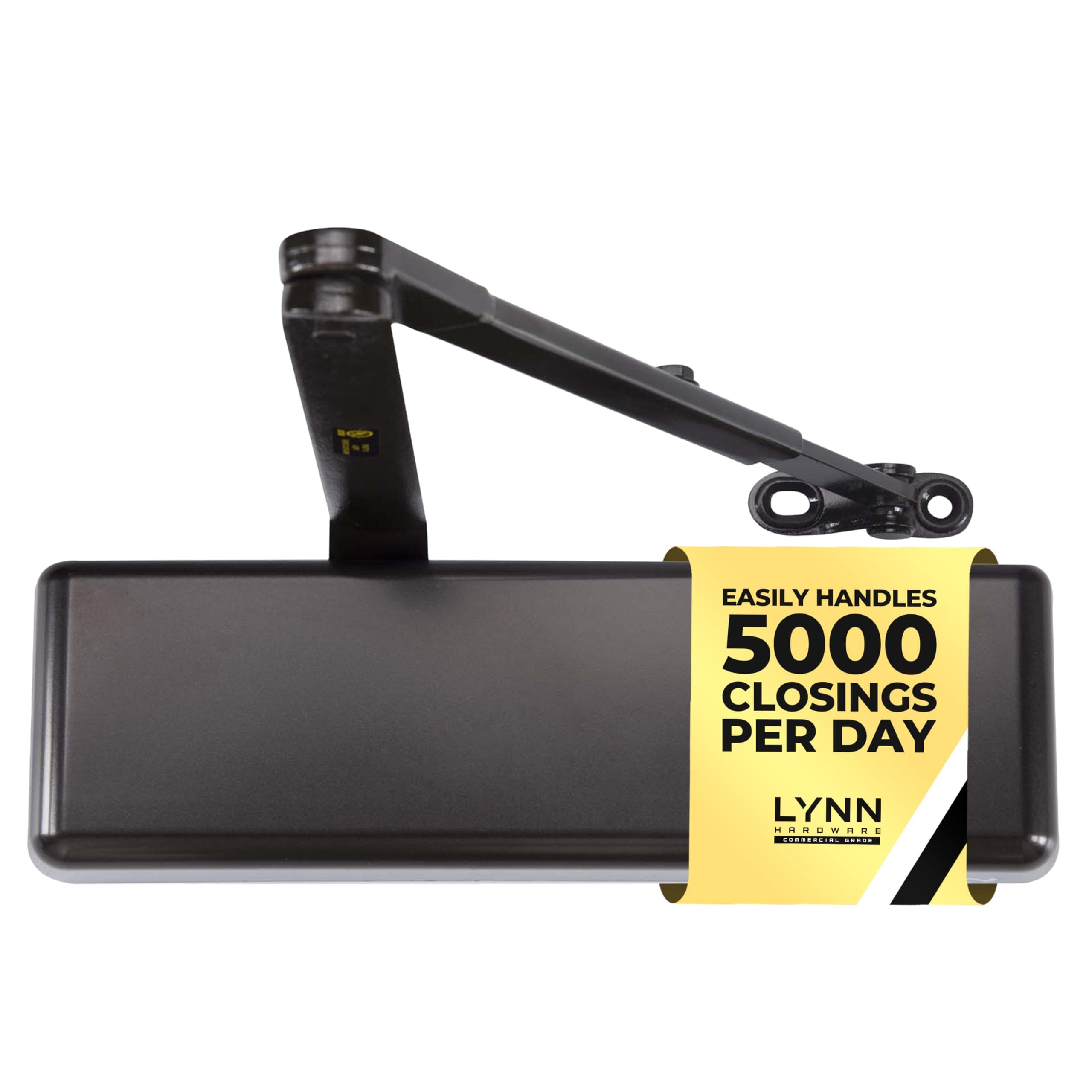 Extra Heavy Duty Designer Commercial Door Closer -LYNN Hardware DC9016 (US10B Dark Bronze)- Surface Mounted Grade 1 Cast Iron UL 3 Hour Fire Rated & ADA for High Abuse & Extreme Traffic doorways