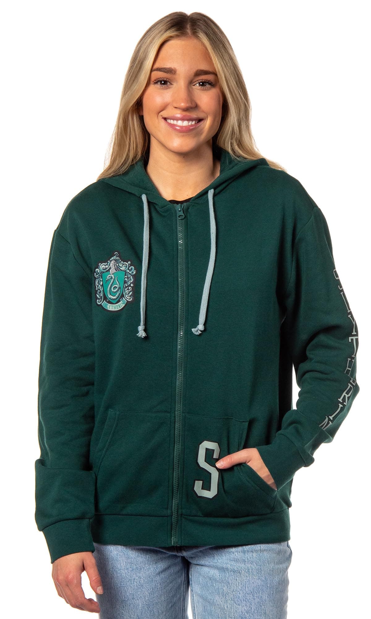 BioworldHarry Potter Womens Hogwarts Alumni House Crest Lightweight Zip-Up Hoodie