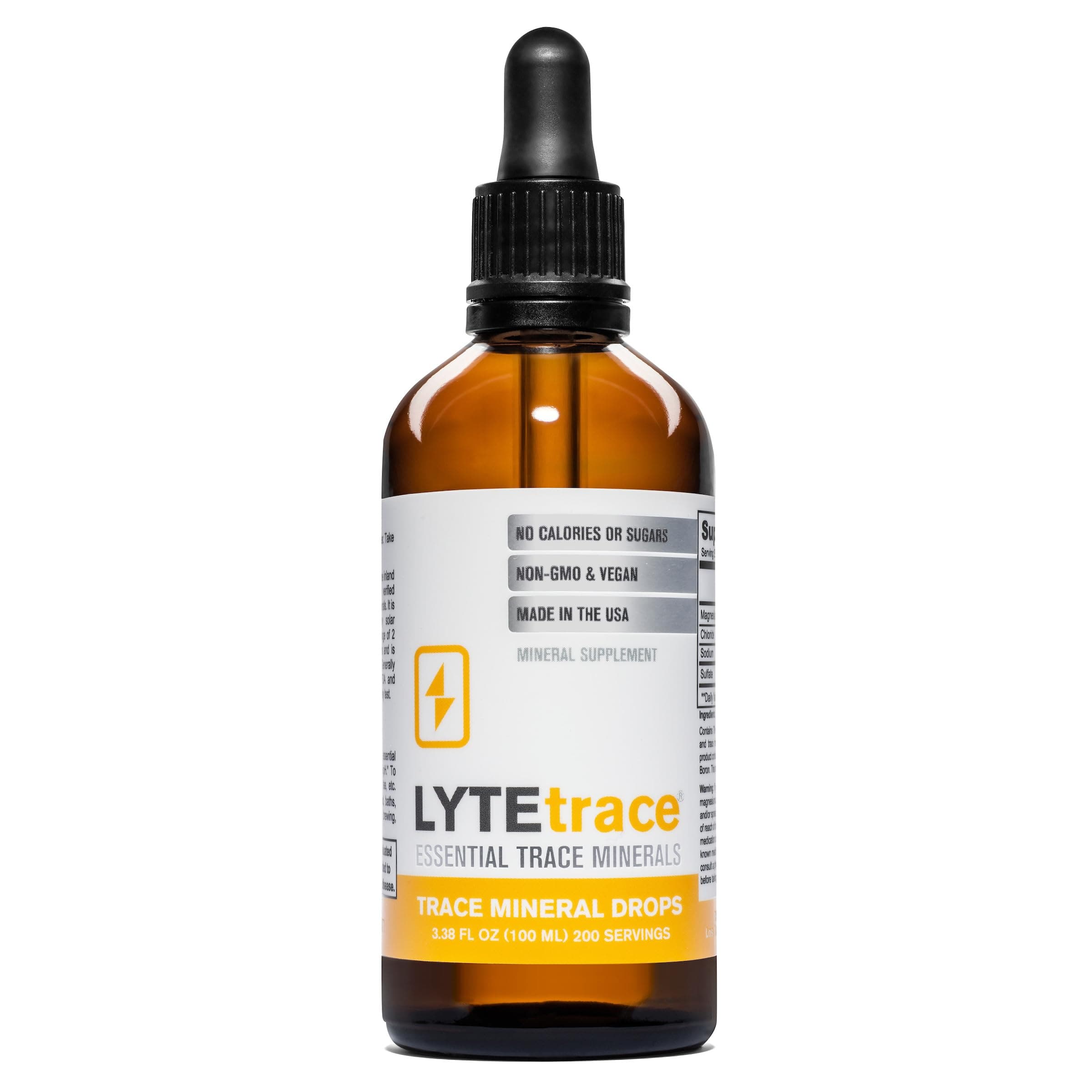 - LyteLine Trace Mineral Drops 100ml x 200 Servings - Max-Absorption Ionic Natural Sodium Free Trace Minerals Concentrate to Balance The Body's pH - Non-GMO, Vegan, Kosher, and Keto Friendly