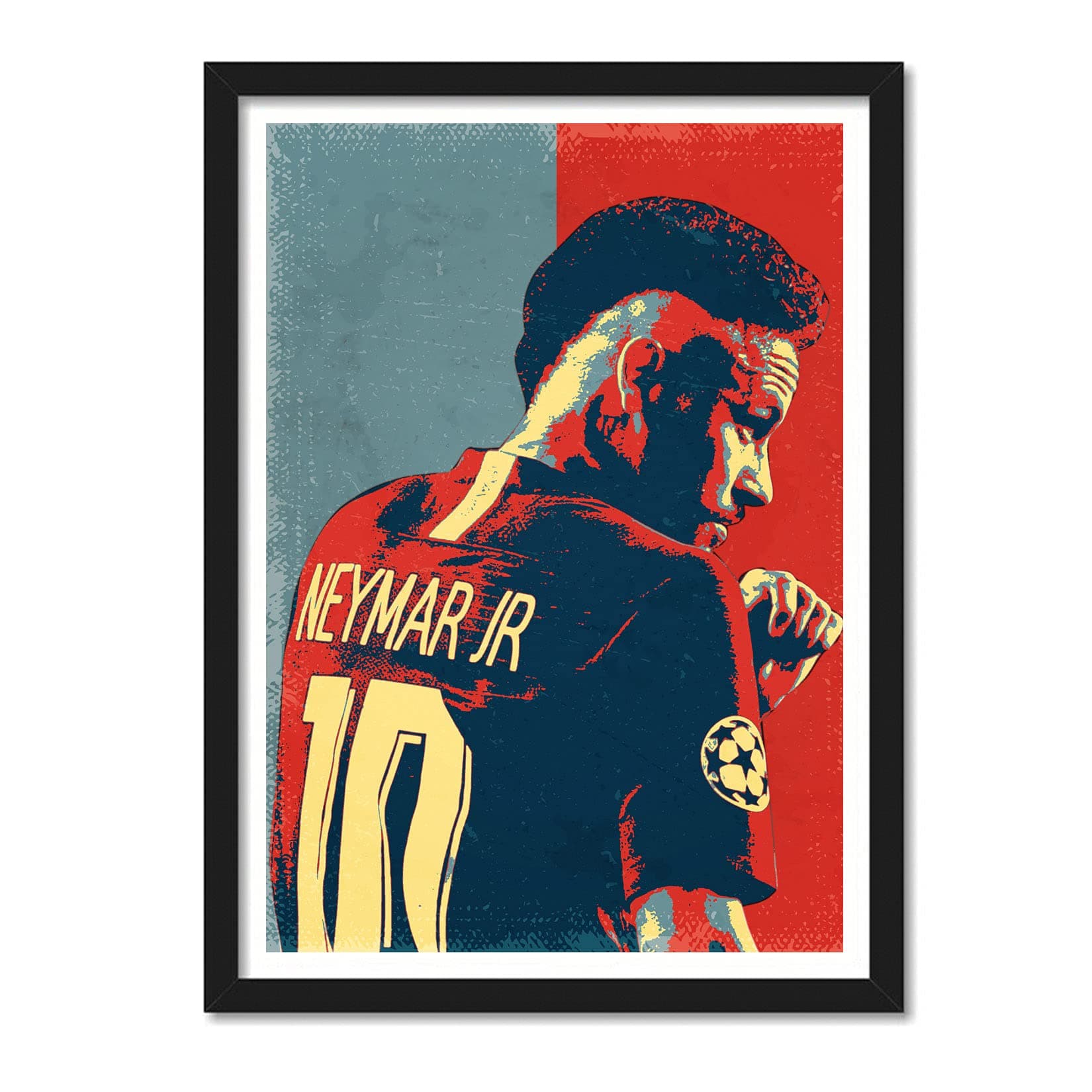 Good hope PlexiGlass Neymar Jr Framed Poster, multicolour, Print, 10inch x 13inch For Room Office Wall Football Players Fraame Posters, footballers photo frames for wall decor, bedroom, livingroom, sports room boys & men rooms wall decoration