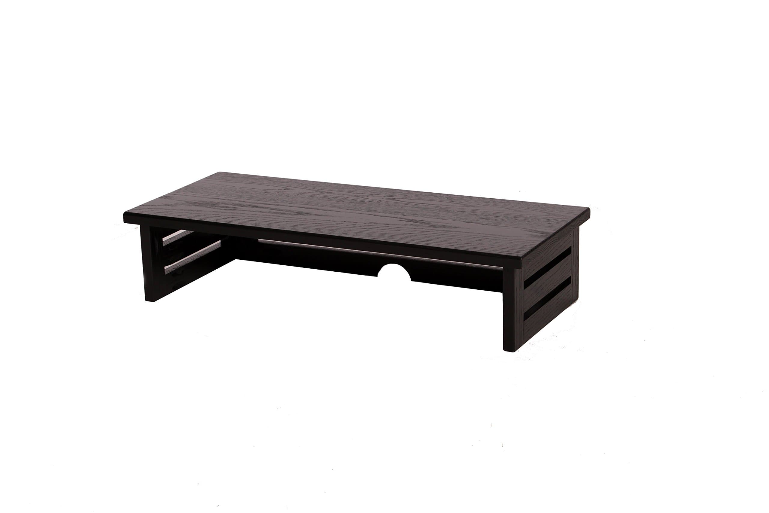 Black Mission Style Large TV Riser 28x12x6 Outside dimensions-25x11x5 1/4" high Inside dimeensions-Smooth Squared Edges