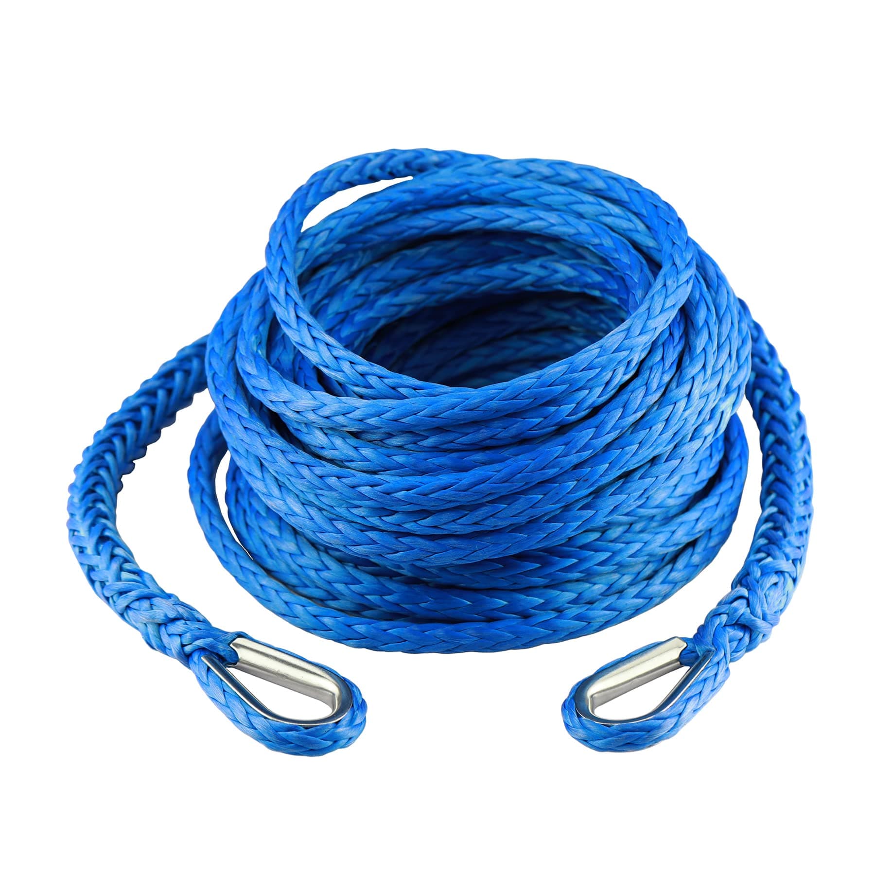 Ucreative 3/8 Inch x 50 Feet Synthetic Winch Rope Extension 26,500 Lbs for Off Road Vehicle ATV UTV SUV Blue