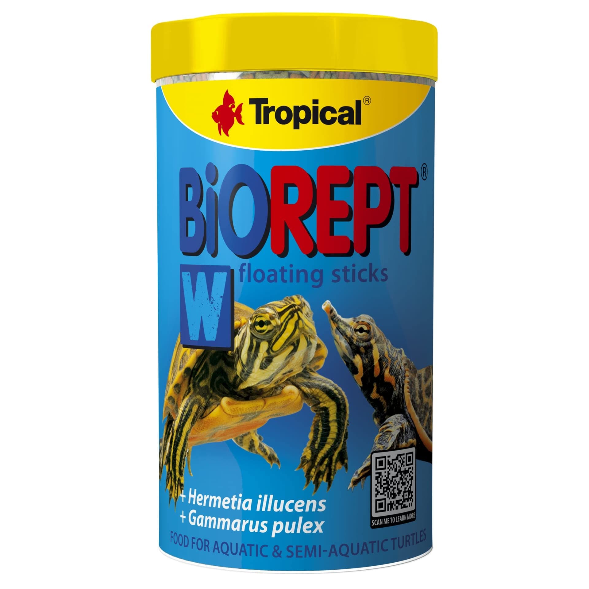 BIOREPT W. 500ml / 150g - floating sticks for aquatic and semi-aquatic turtles - daily nutrition with hermetia illucens and gammarus pulex