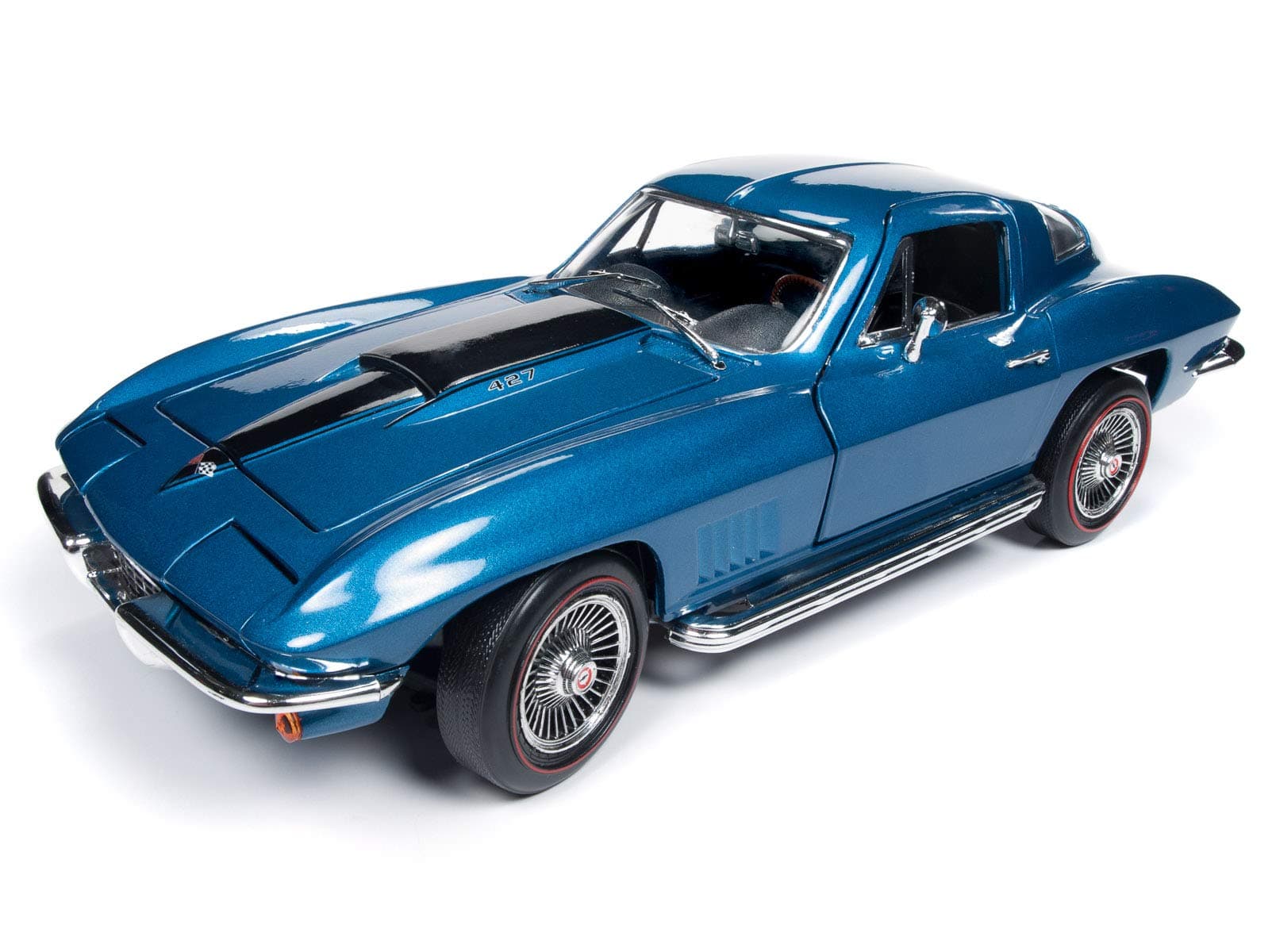 American Muscle – 1967 Chevy Corvette Coupe in Marina Blue - 1/18 Scale Die Cast Collectible Car for Kids and Adults