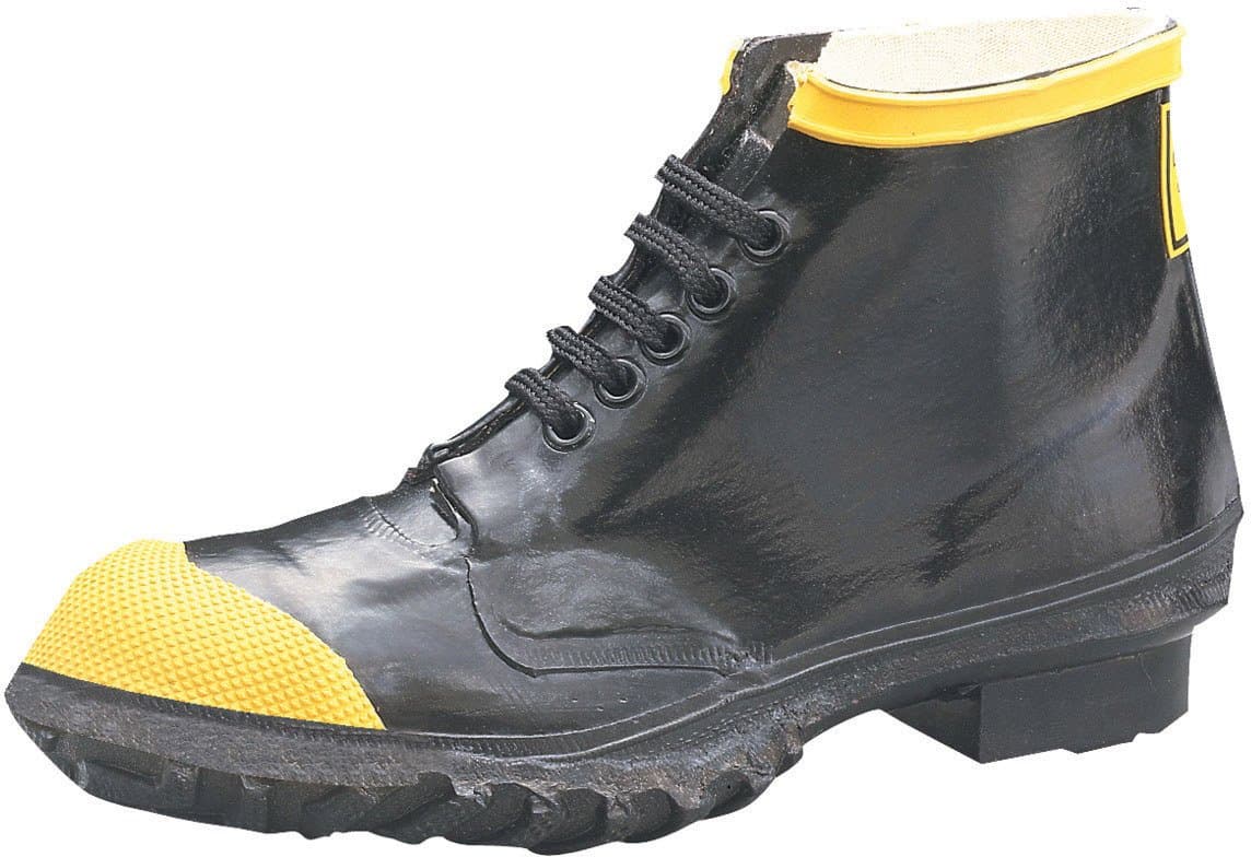 Ranger 6" Heavy-Duty Men's Rubber Steel Toe Work Shoes, Black & Yellow (R1141)
