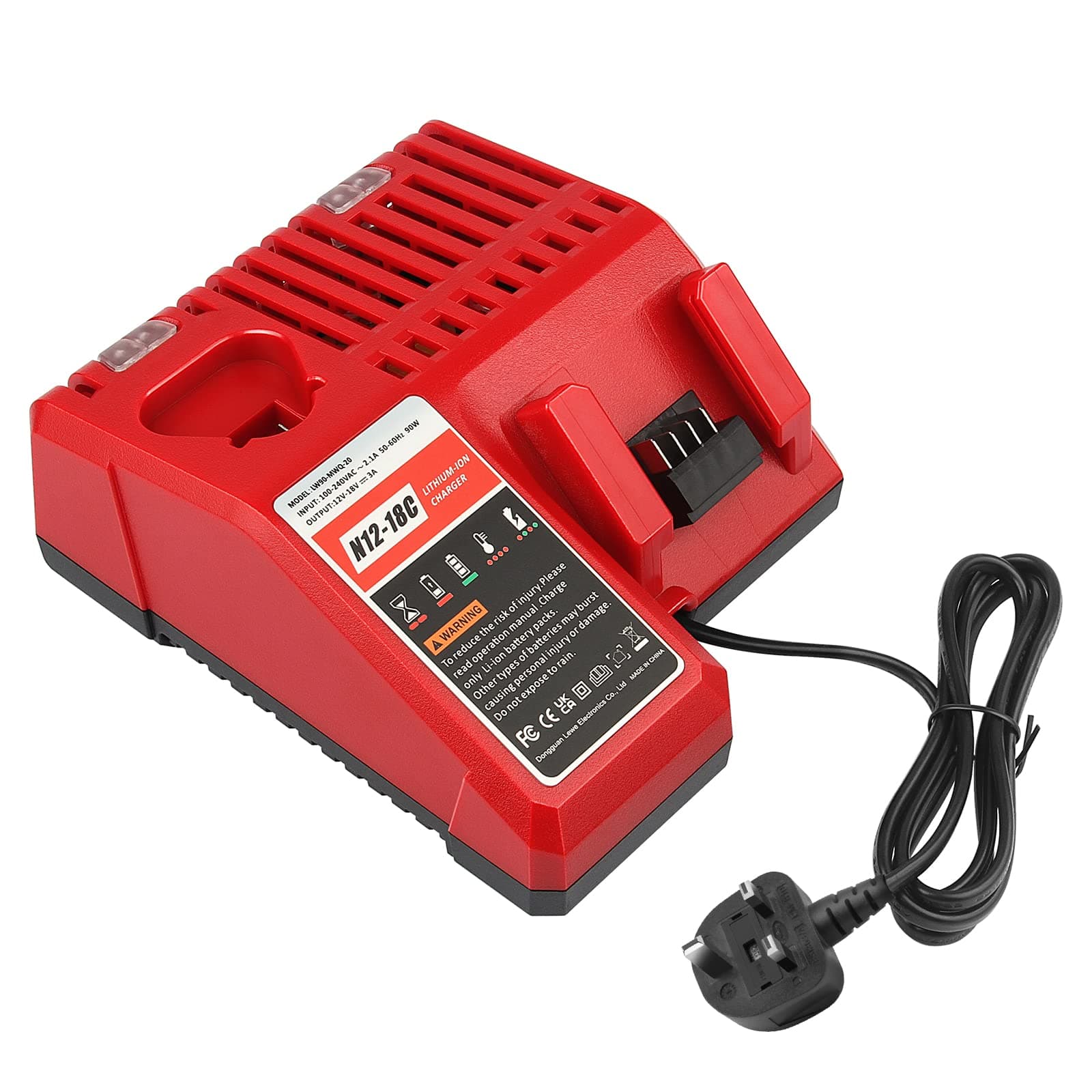 M12&M18FC Dual Battery Charger for Milwaukee,12V-18V 90W Charger Replacement for Milwaukee XC 48-59-1812 48-11-1820 48-11-2402 48-11-1840 48-11-1850 48-11-1852 48-11-2401 Li-ion Tool Battery