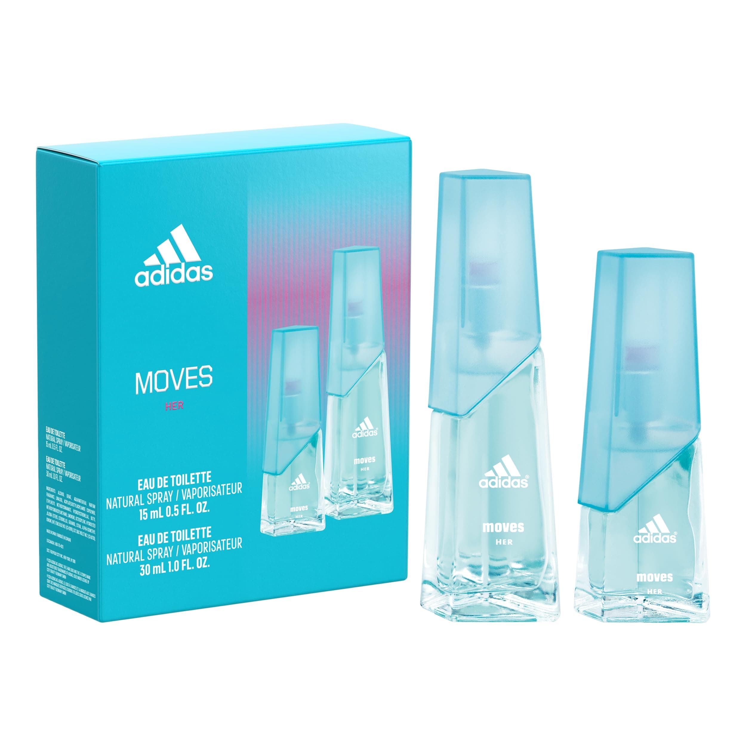 Moves for Her 2 Piece Gift Set, Notes of Grapefruit, Green Apple, and Peppermint, Women's Fragrance, Long Lasting, Sporty Fragrance, Travel Size