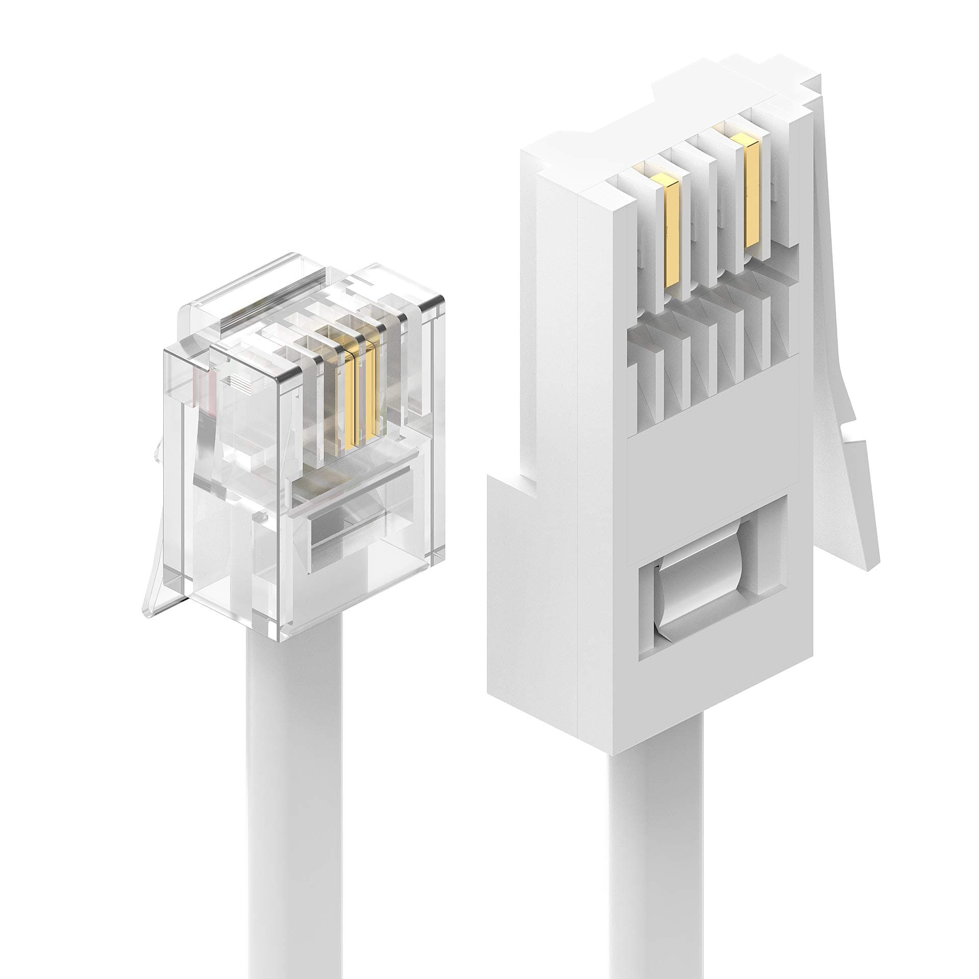 Ancable Telephone Cable Phone Cable for Landline ADSL Modem Cable 5M, BT Plug to RJ11 Male Broadband 6P2C 2-Pin Telephone Cable for BT UK Landline Phone Cord Home & Office Fax Modem