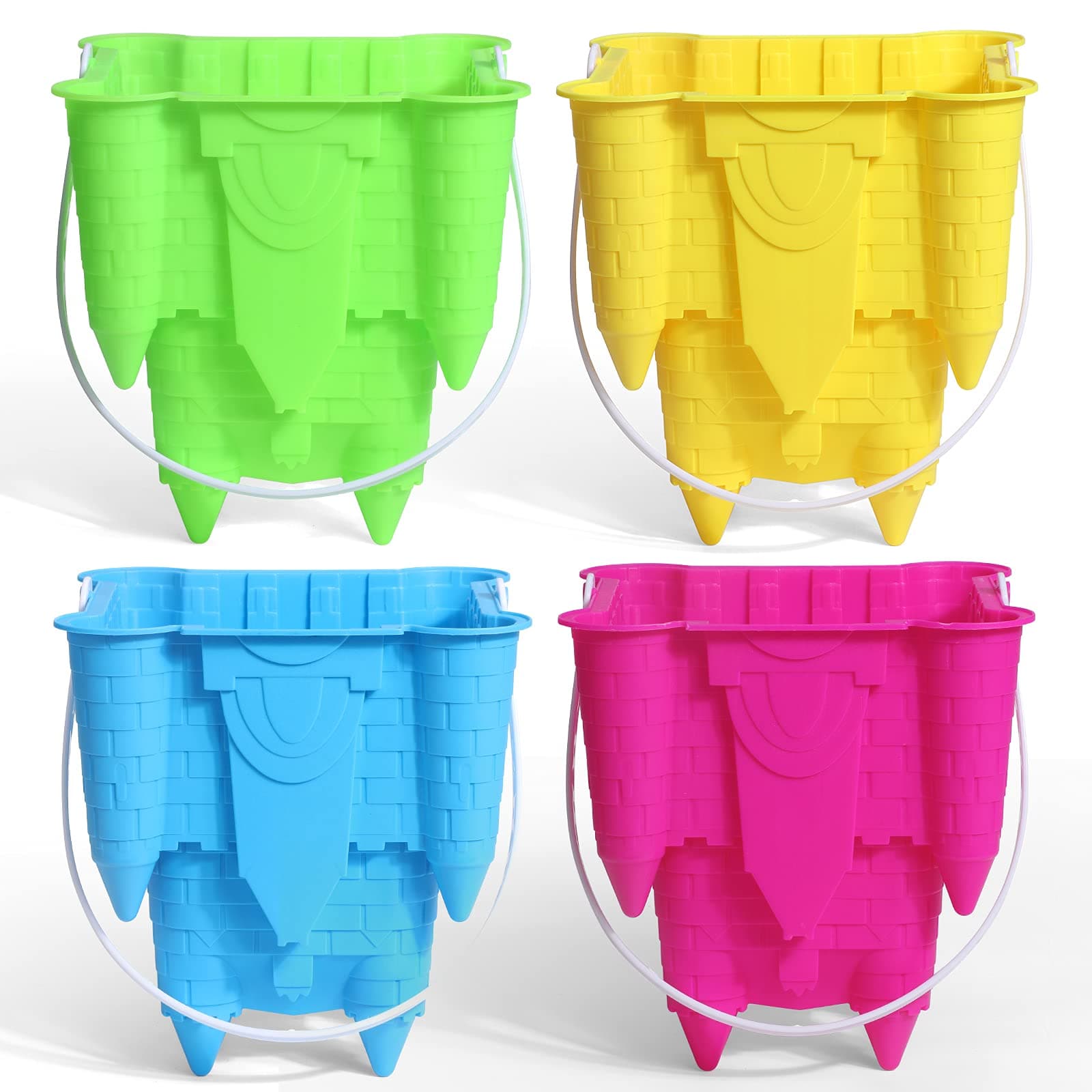 LNCOJOLM Jumbo Castle Beach Sand Bucket, Large Sandbox Toys Pail for Kids, Travel Buckets Multipurpose Space Saving Bucket for Washing, Camping, Garden, Beach Toy or Home Gifts Set