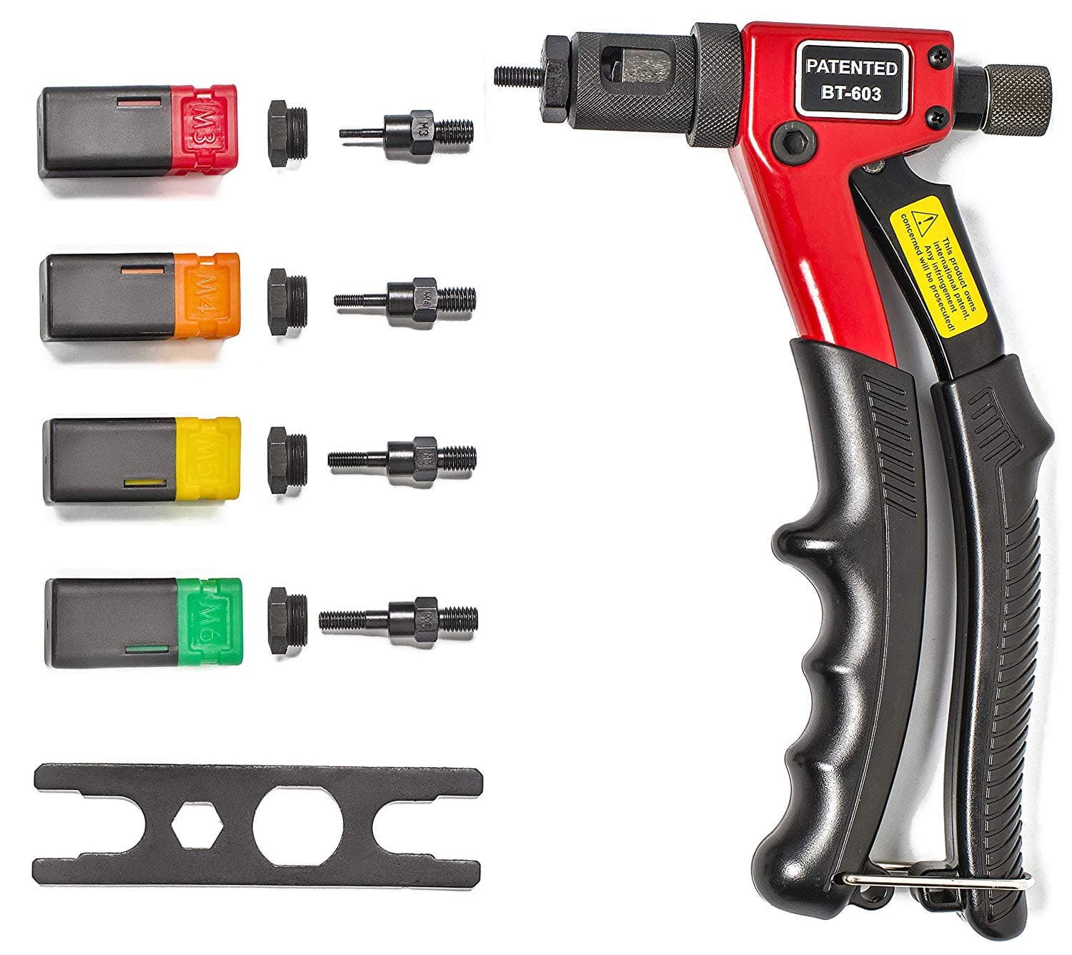 8"Blind Rivet Hand Riveter Rivet Gun, Riveting Tools with Nut Setting System M3 M4 M5 M6