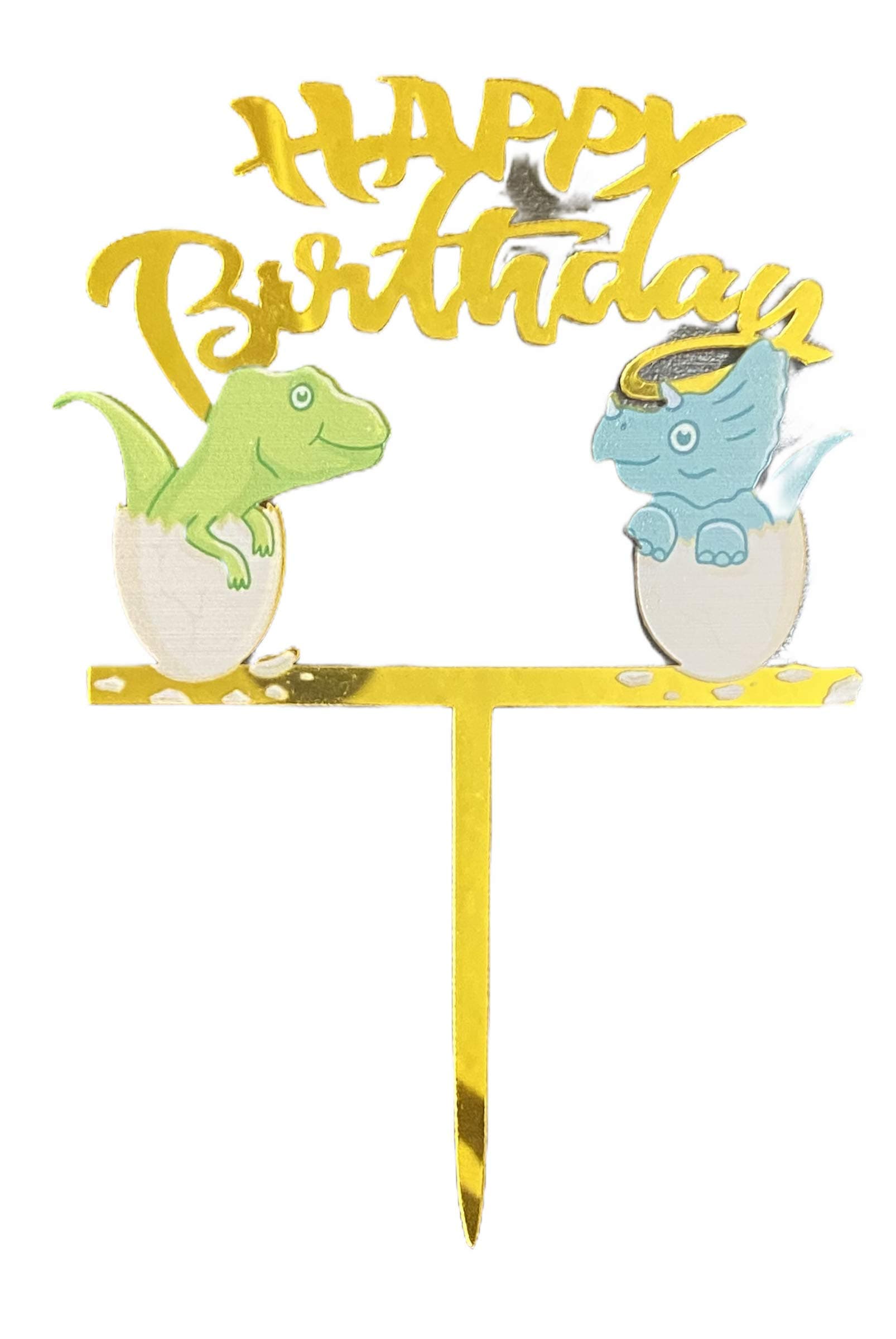 Balloonistics Dinosaur Happy Birthday Acrylic Cake Topper - Pack of 1