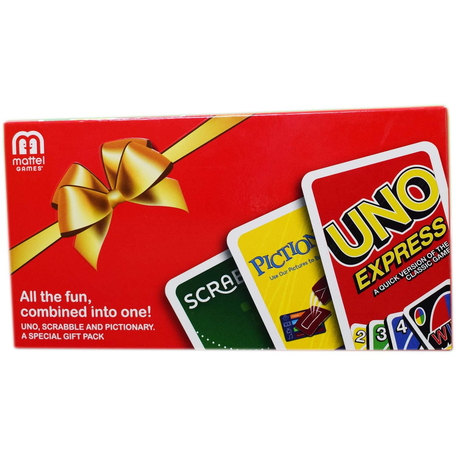 Cards Gift Pack - Uno Express, Pictionary and Scarbble Card Games - All in One, Pack of 3