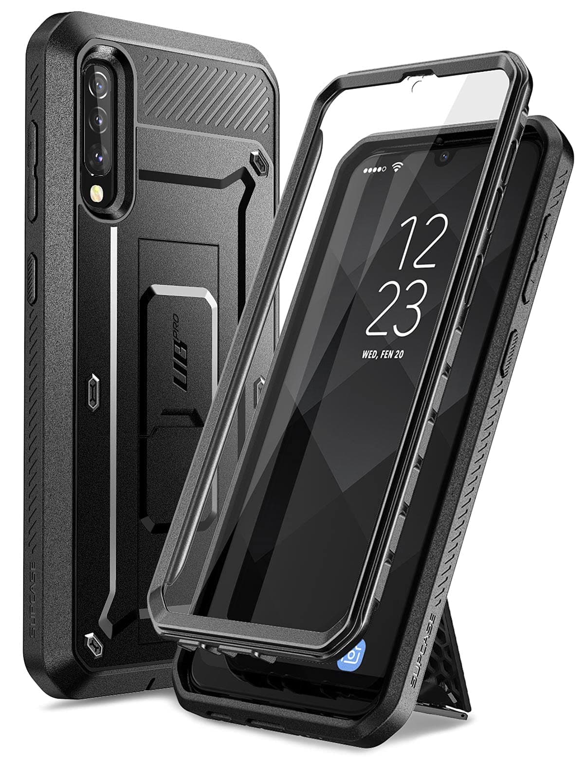 SUPCASE Unicorn Beetle Pro Series Designed for Samsung Galaxy A50/A50s Case, Full-Body Rugged Holster Case with Built-in Screen Protector (Black) - 6.4 inches