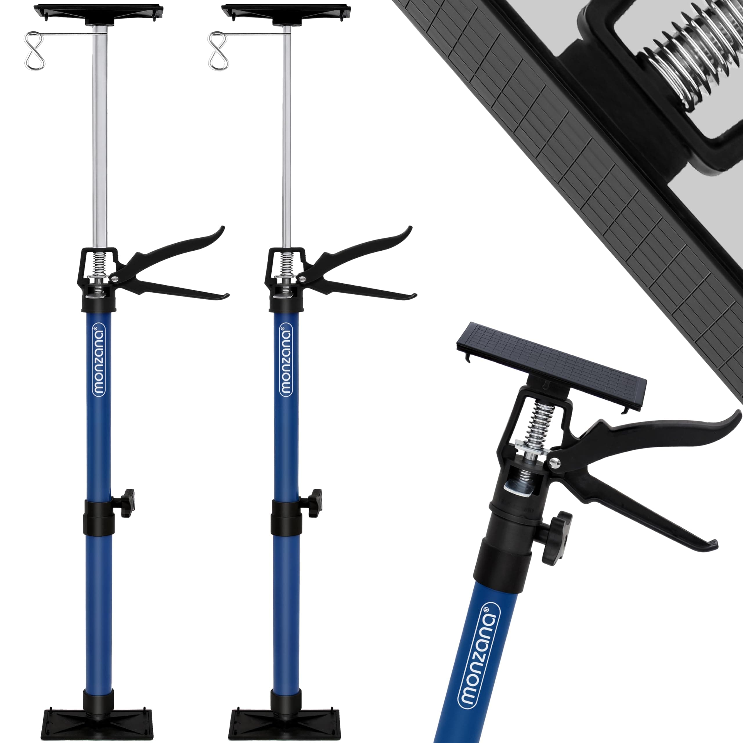 DEUBA® Set of 2 Steel Door Support Support Adjustable Height 115-290 cm Max. 30 kg DIY Workshop Home Garage Telescopic Support