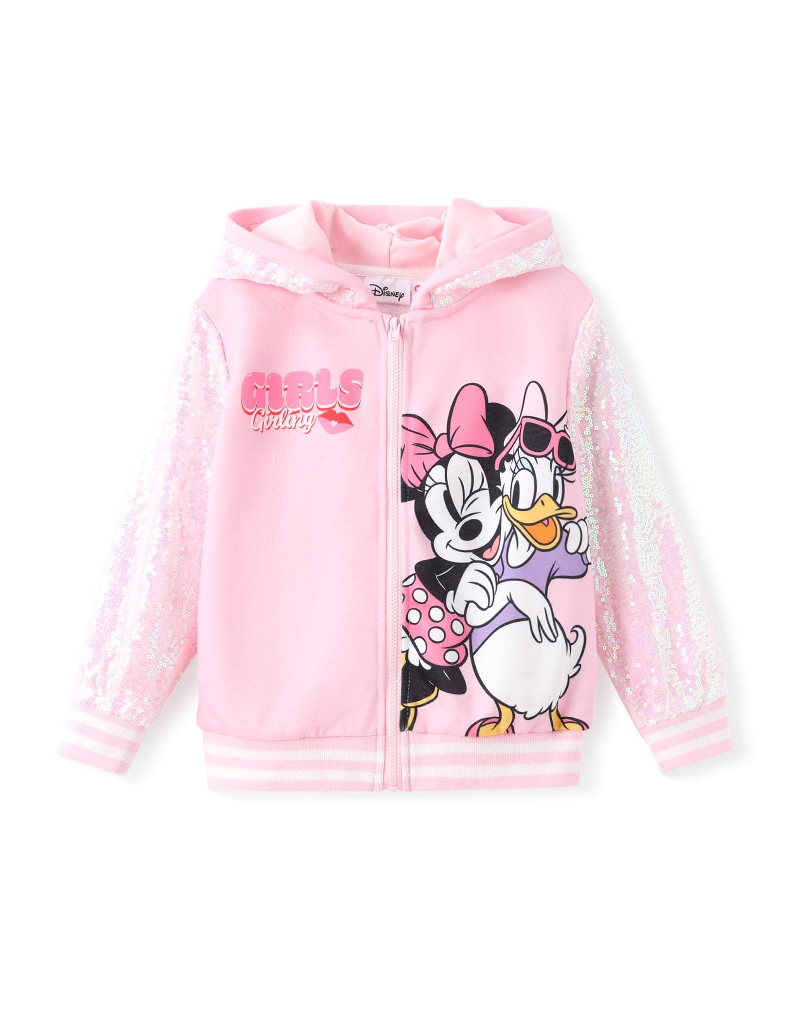 Frozen Elsa Stitch Minnie Mouse Toddler Girl Jacket Sequin Zipper Hoodie Sweatshirt Coat Birthday Clothes 3-13 Years