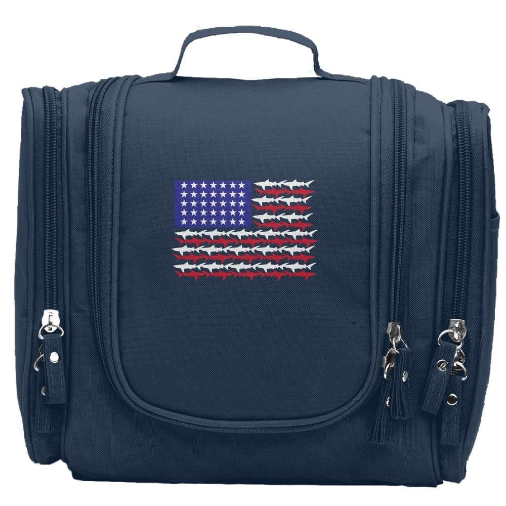 HRhzb Shark USA Flag Multifunction Cosmetic Bag&Case Portable Makeup Pouch Waterproof Travel Handbag Organizer Toiletry Bag For Men And Women